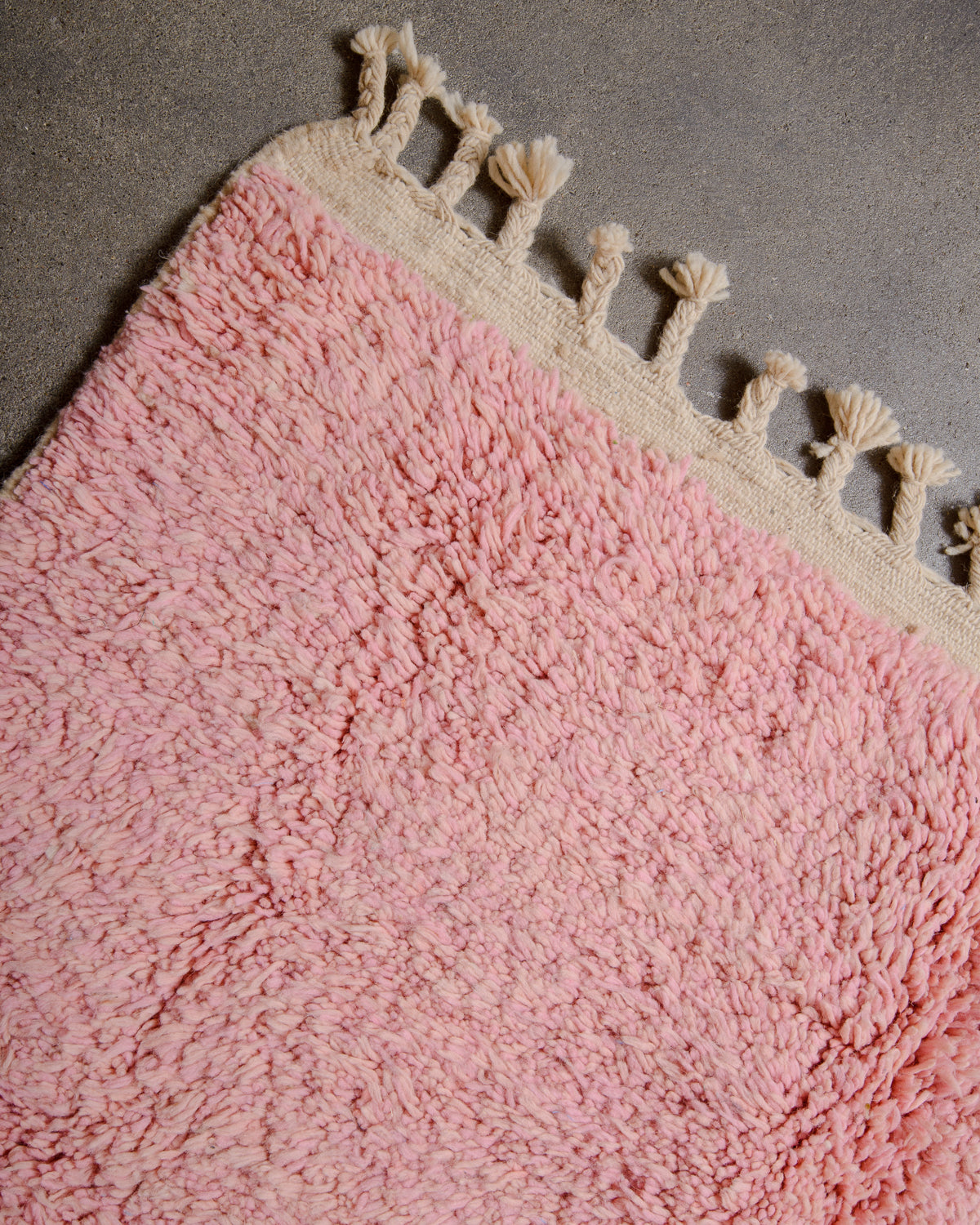 Modern, designer, handcrafted Berber rug from Morocco. Beniourain carpet with beautiful colours and patterns and fluffy wool texture.