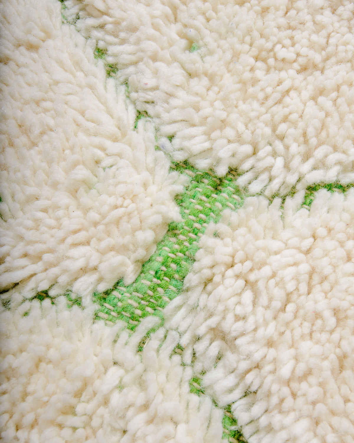 Modern, designer, handcrafted Berber rug from Morocco. Beniourain carpet with minimalist design, natural wool pile and a fluffy texture.