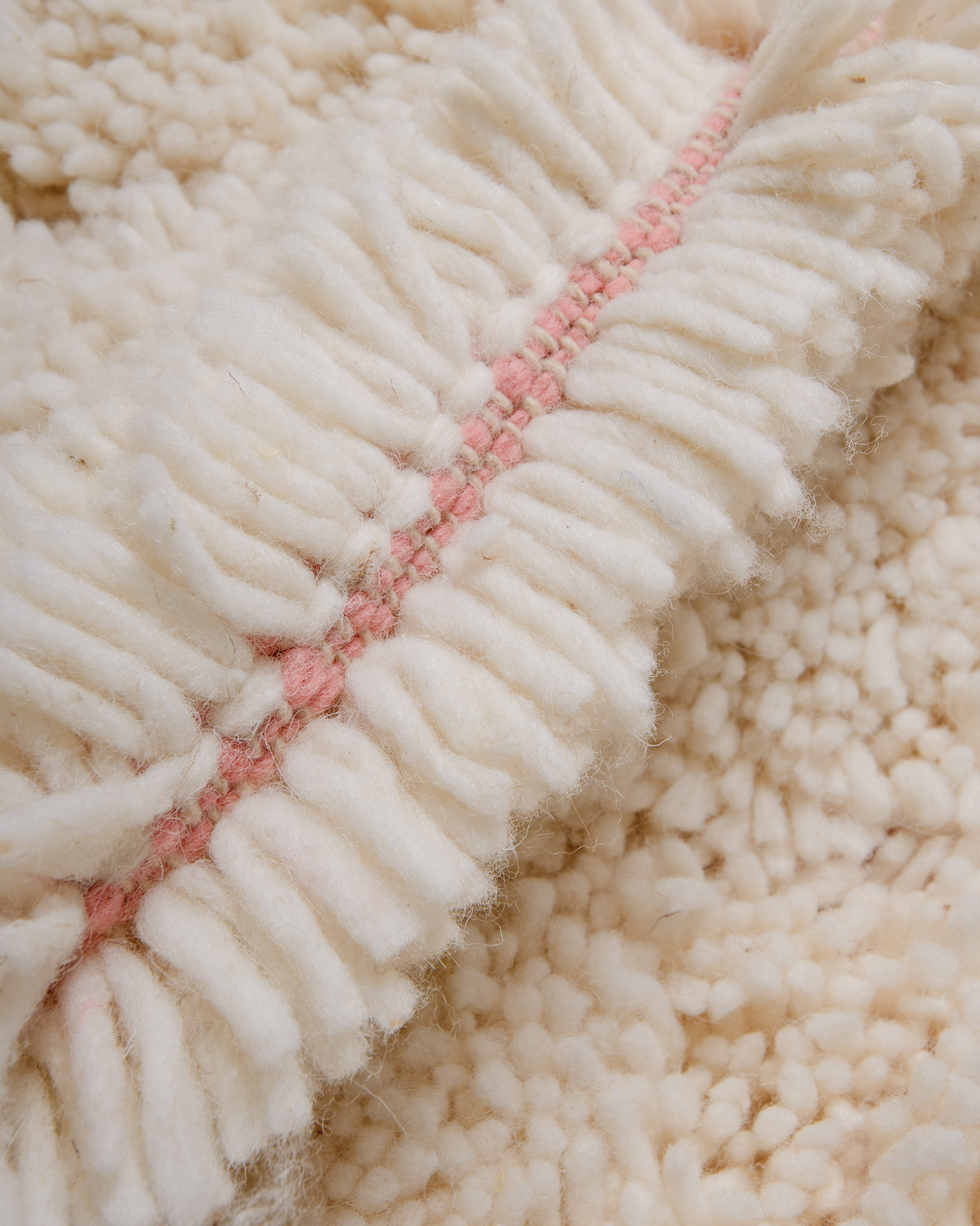 Modern, designer, handcrafted Berber rug from Morocco. Beniourain carpet with beautiful colours and patterns and fluffy wool texture.