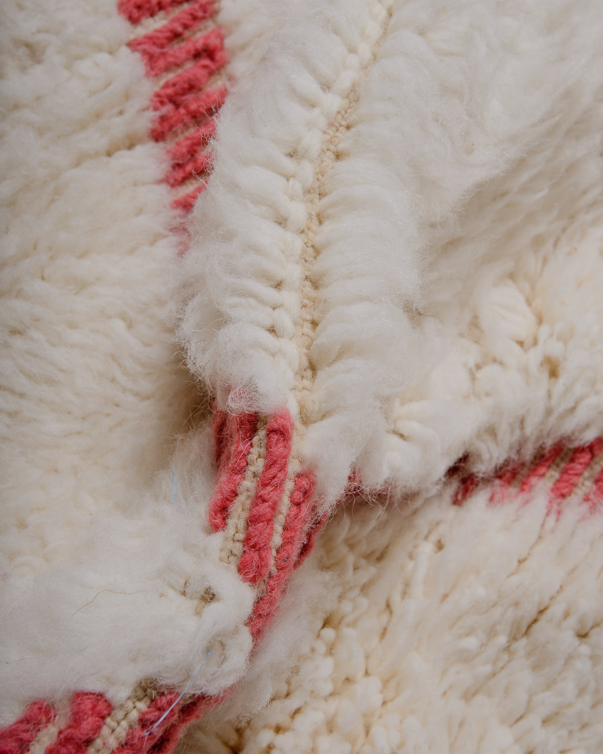 Modern, designer, handcrafted Berber rug from Morocco. Beniourain carpet with minimalist design, natural wool pile and a fluffy texture.