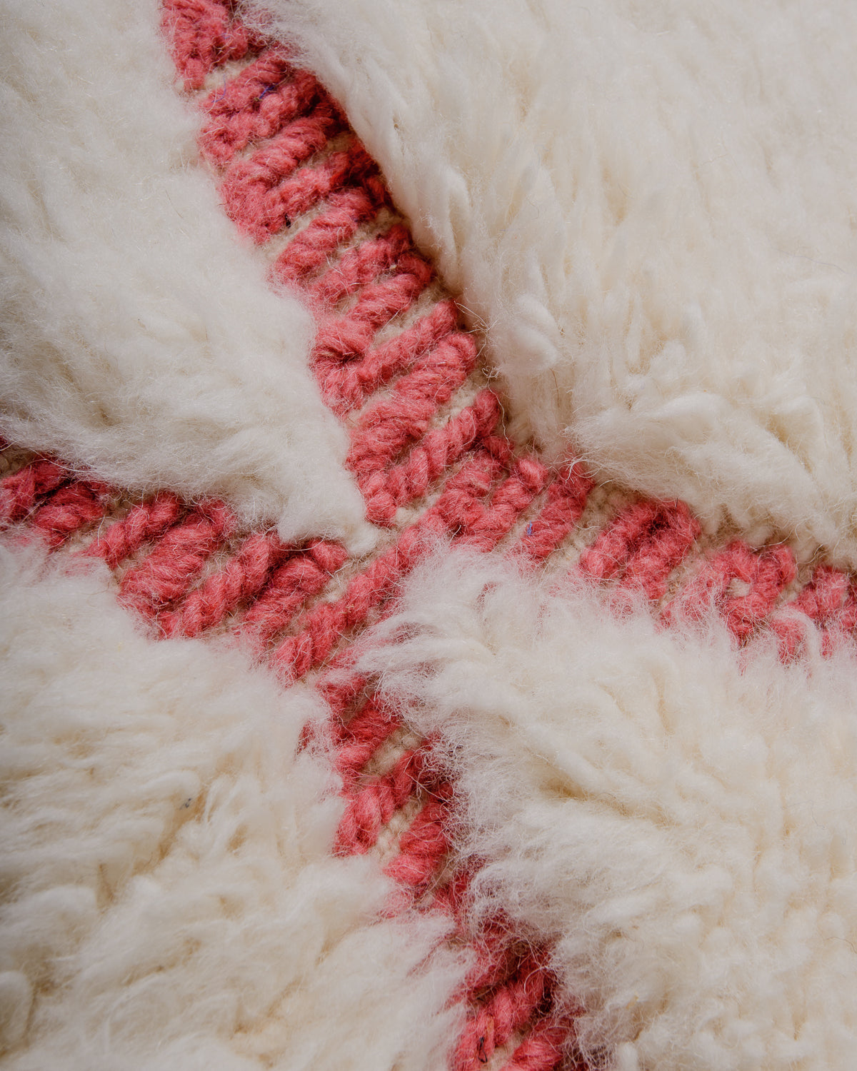 Modern, designer, handcrafted Berber rug from Morocco. Beniourain carpet with minimalist design, natural wool pile and a fluffy texture.