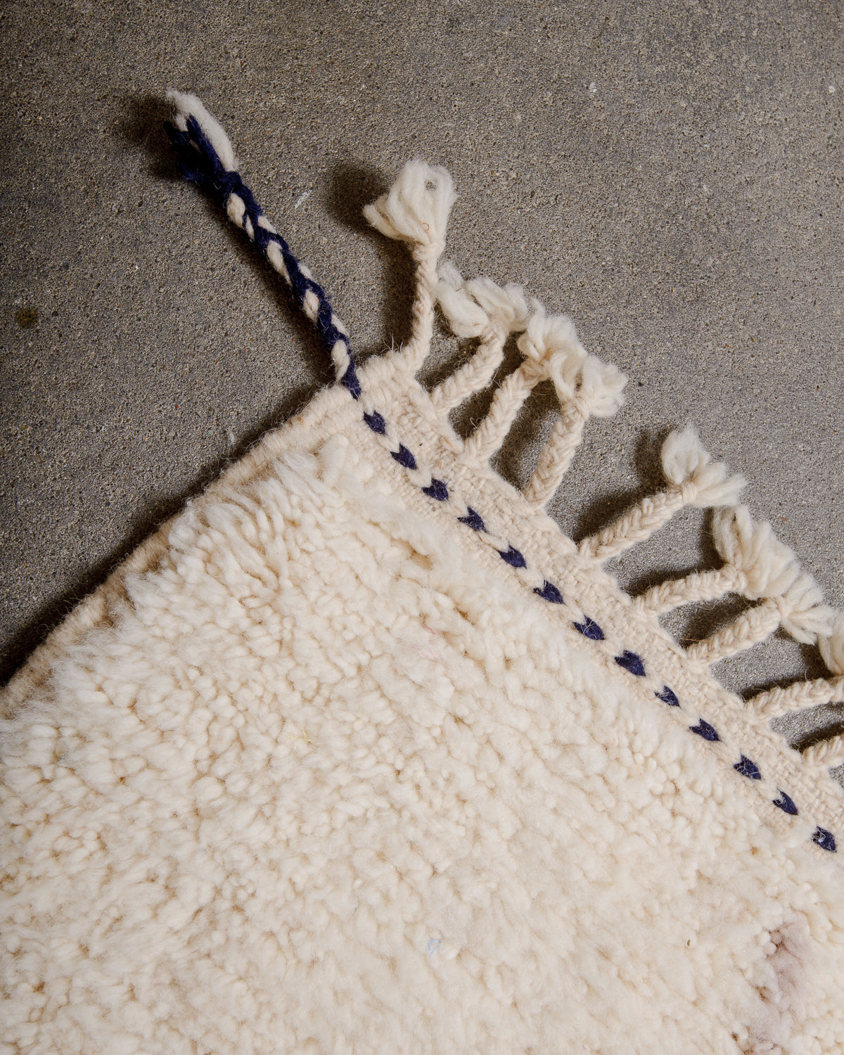 Modern, designer, handcrafted Berber runner rug from Morocco. Beniourain carpet with beautiful colours and patterns and fluffy wool texture.