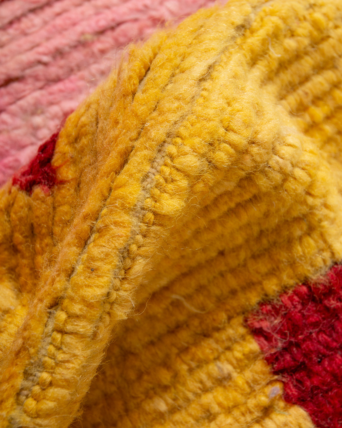 Modern, designer, handcrafted Berber runner rug from Morocco. Vintage carpet with beautiful colours and patterns and fluffy texture.