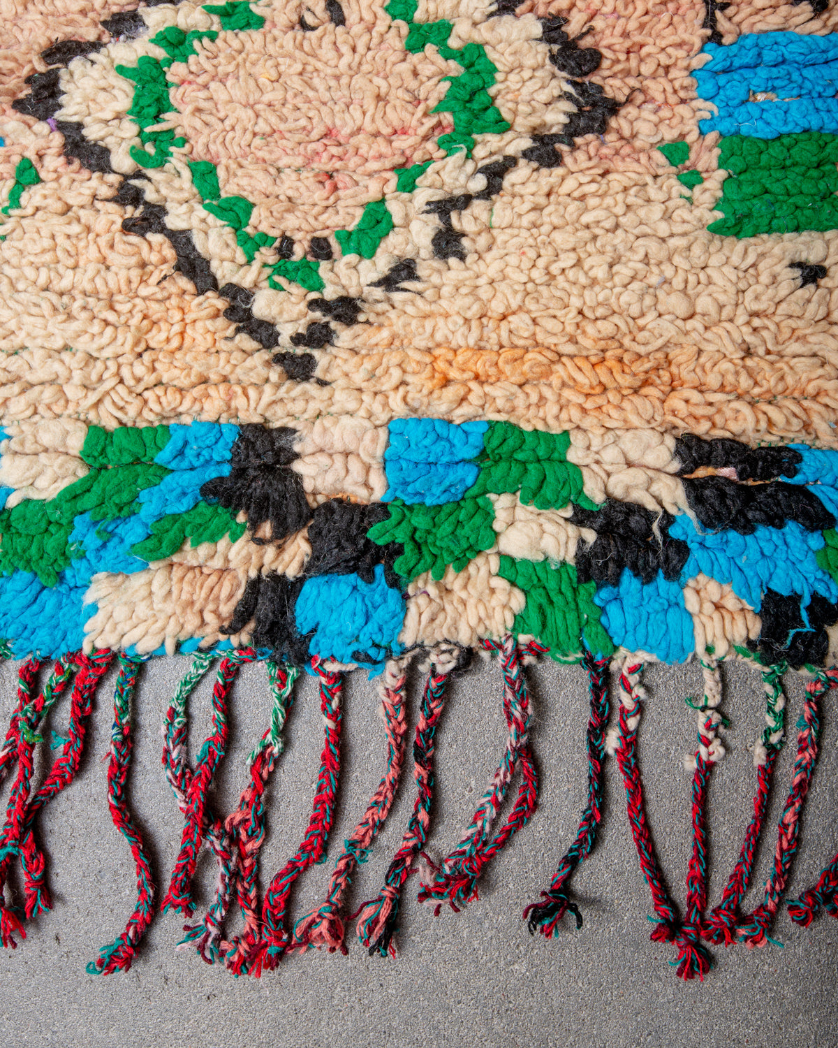 Modern, designer, handcrafted Berber runner rug from Morocco. Vintage carpet with beautiful colours and patterns and fluffy texture.