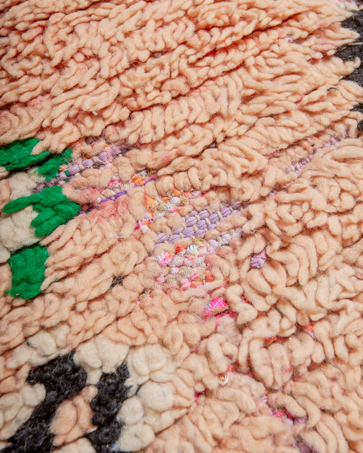 Modern, designer, handcrafted Berber runner rug from Morocco. Vintage carpet with beautiful colours and patterns and fluffy texture.