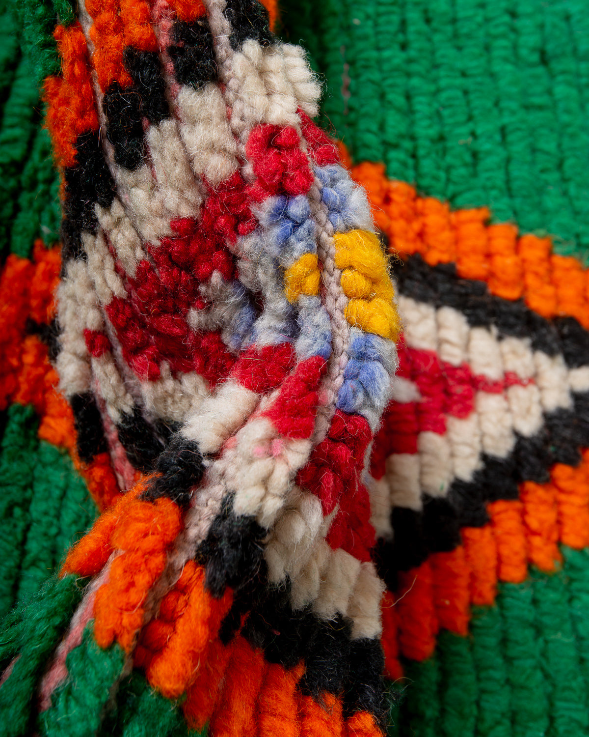 Modern, designer, handcrafted Berber runner rug from Morocco. Vintage carpet with beautiful colours and patterns and fluffy texture