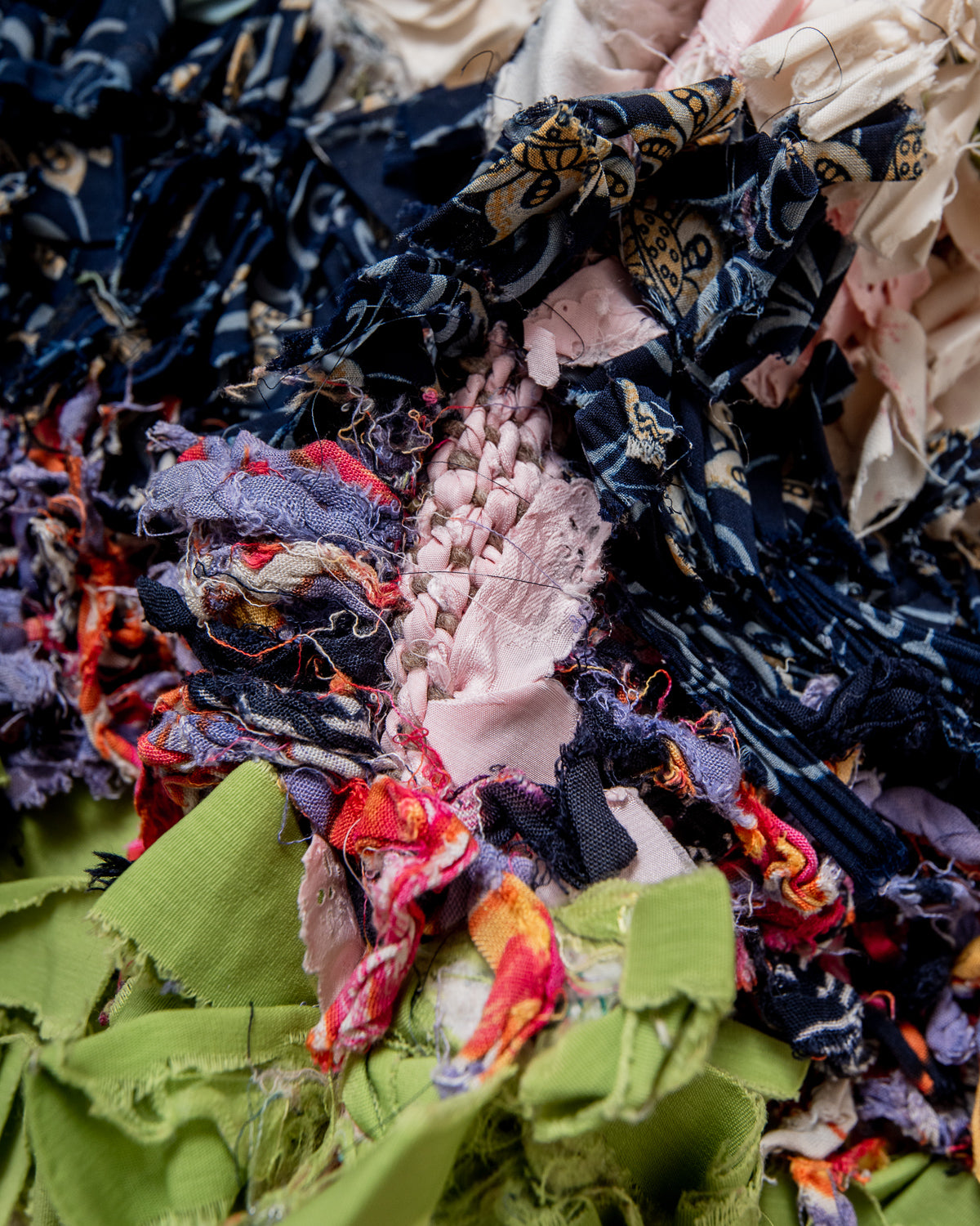 Modern designer vintage handcrafted Berber rug from Morocco. Boucherouite runner rug with beautiful colors and patterns.