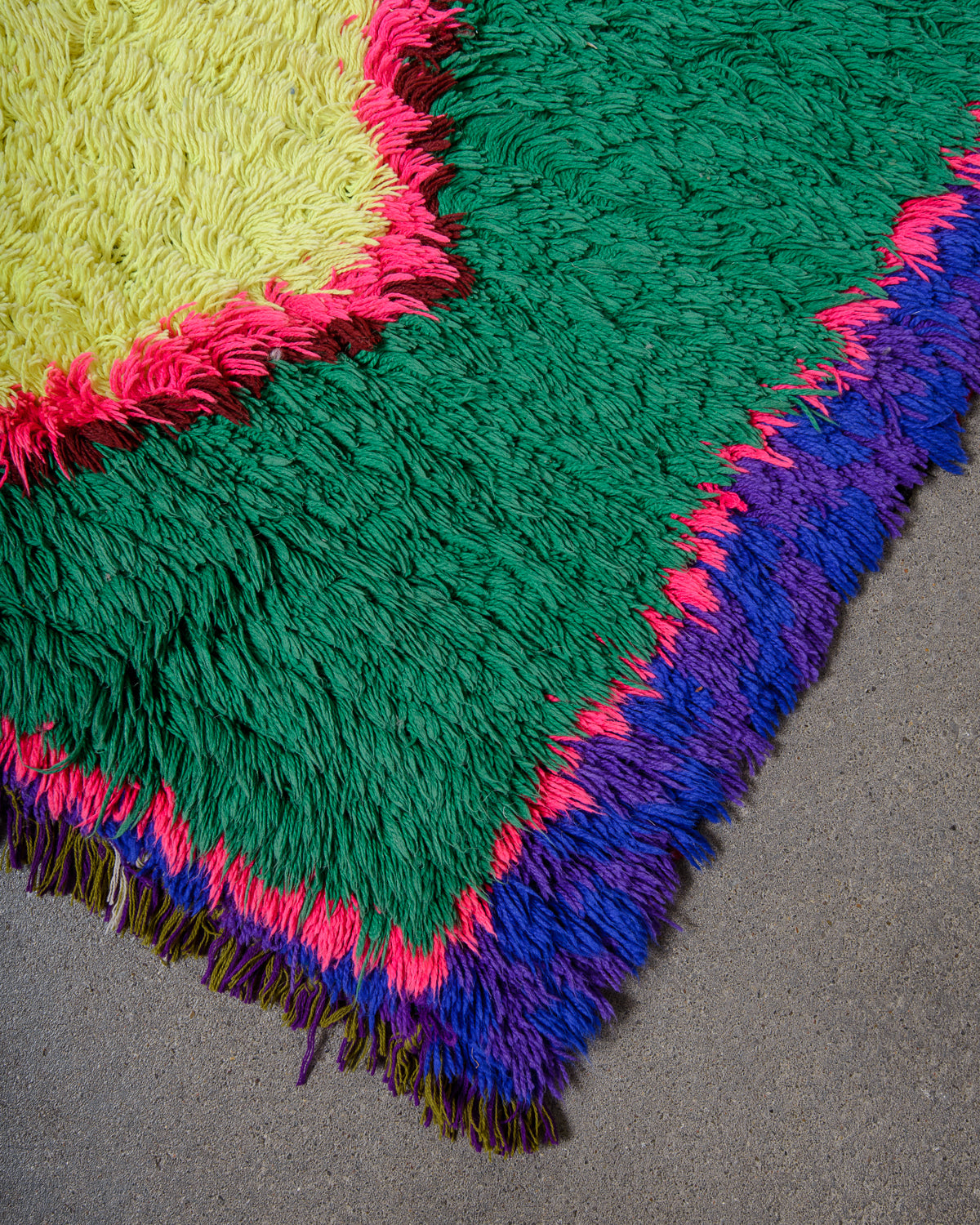 Modern, designer, handcrafted Berber runner rug from Morocco. Vintage carpet with beautiful colours and patterns and fluffy texture.