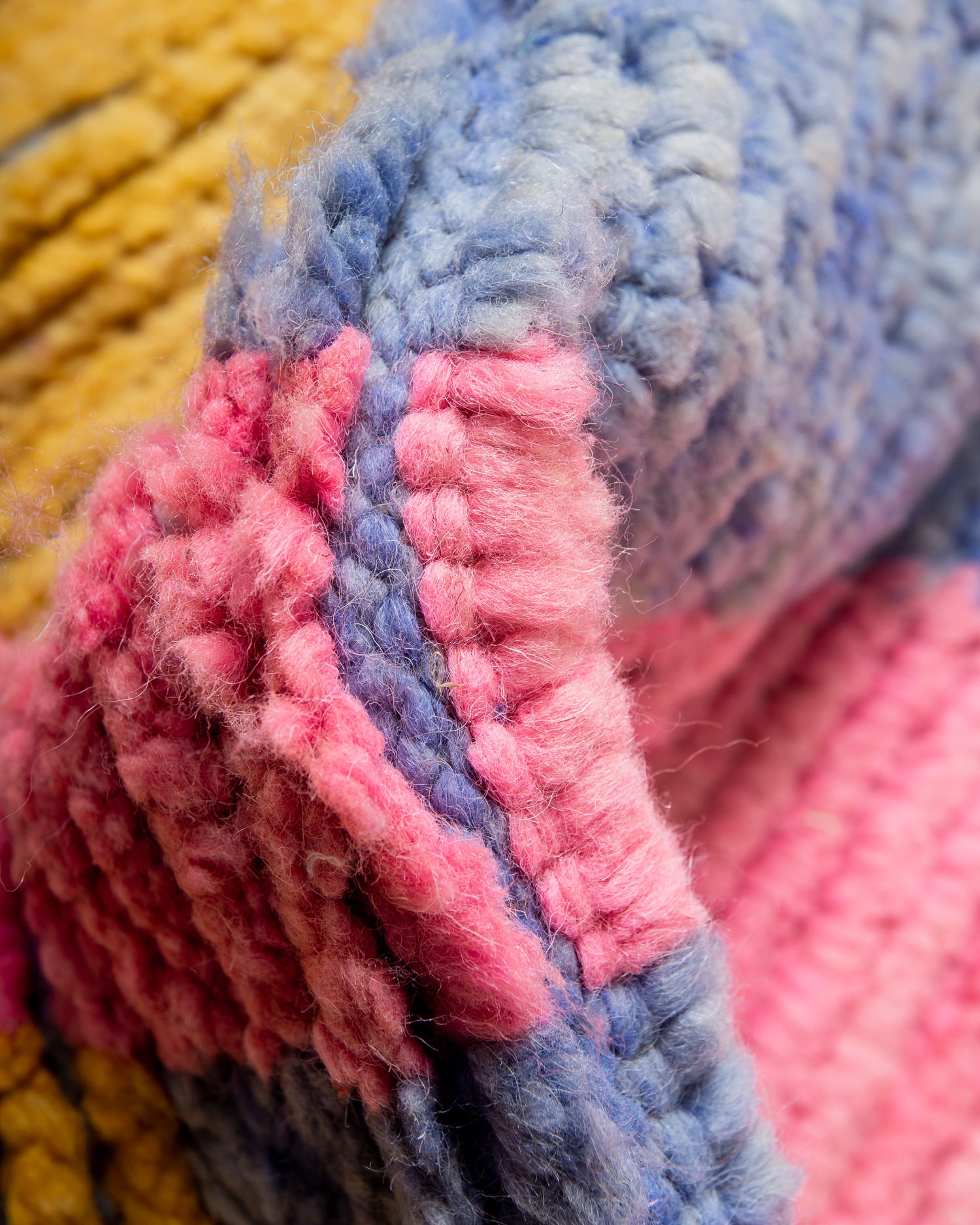 Modern, designer, handcrafted Berber runner rug from Morocco. Vintage carpet with beautiful colours and patterns and fluffy texture.