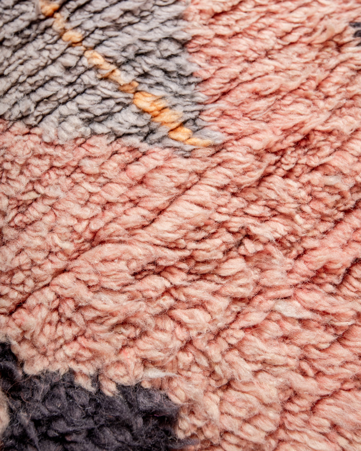 Modern, designer, handcrafted Berber runner rug from Morocco. Vintage carpet with beautiful colours and patterns and fluffy texture.