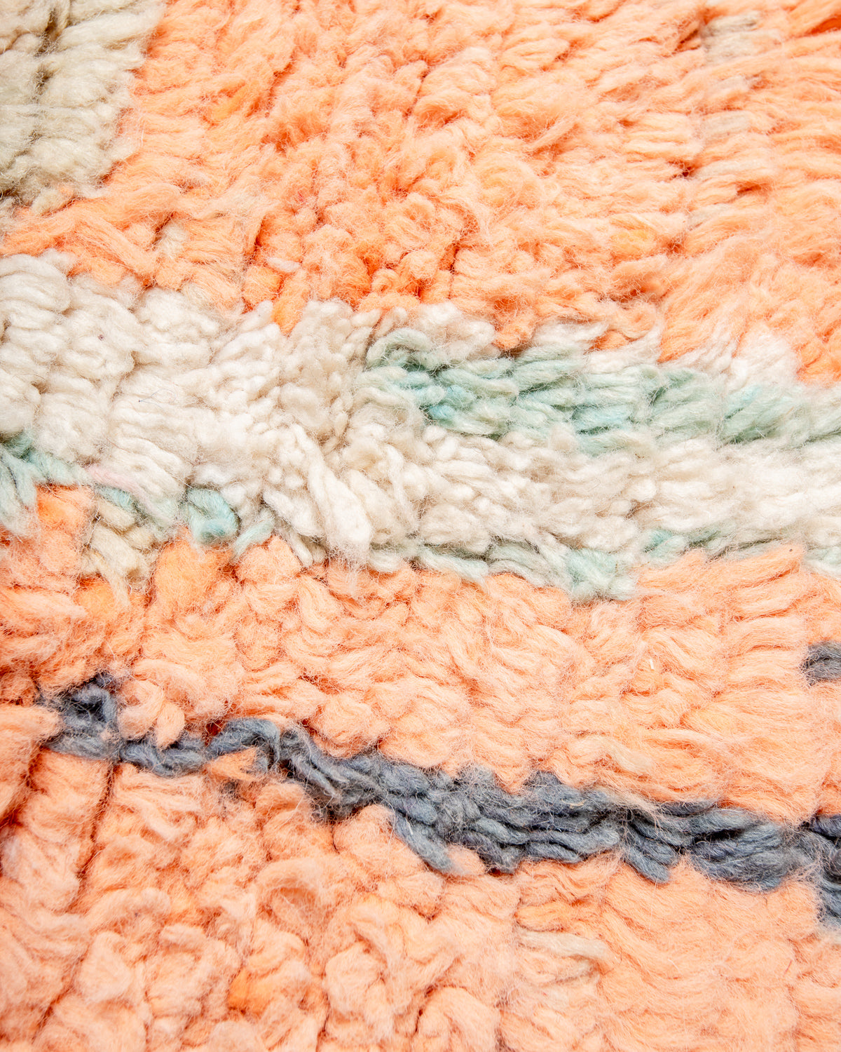 Modern, designer, handcrafted Berber runner rug from Morocco. Vintage carpet with beautiful colours and patterns and fluffy texture.