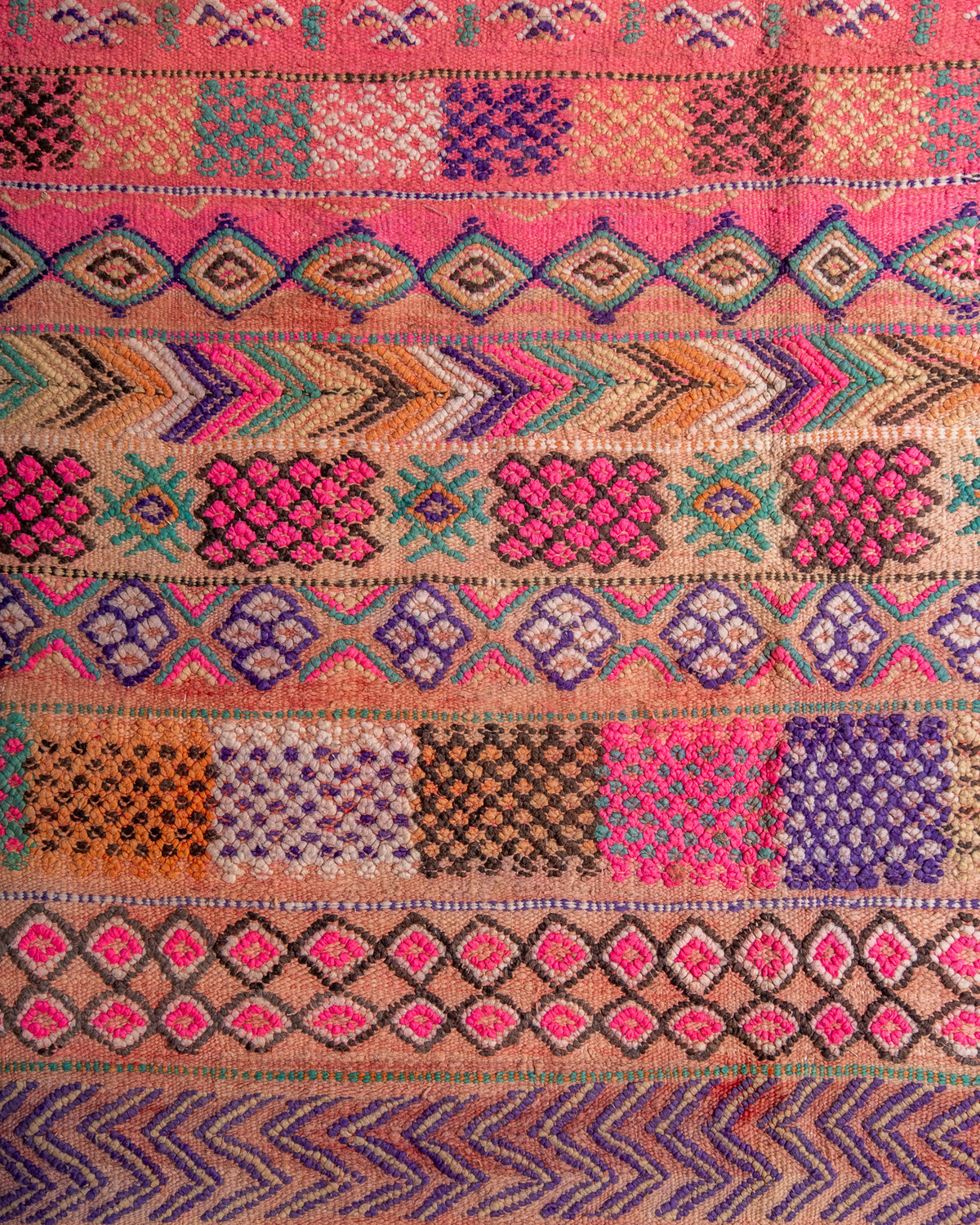 Modern, designer, handcrafted Berber rug from Morocco. Vintage Kelim carpet with beautiful designs and robust flat weave out of wool.