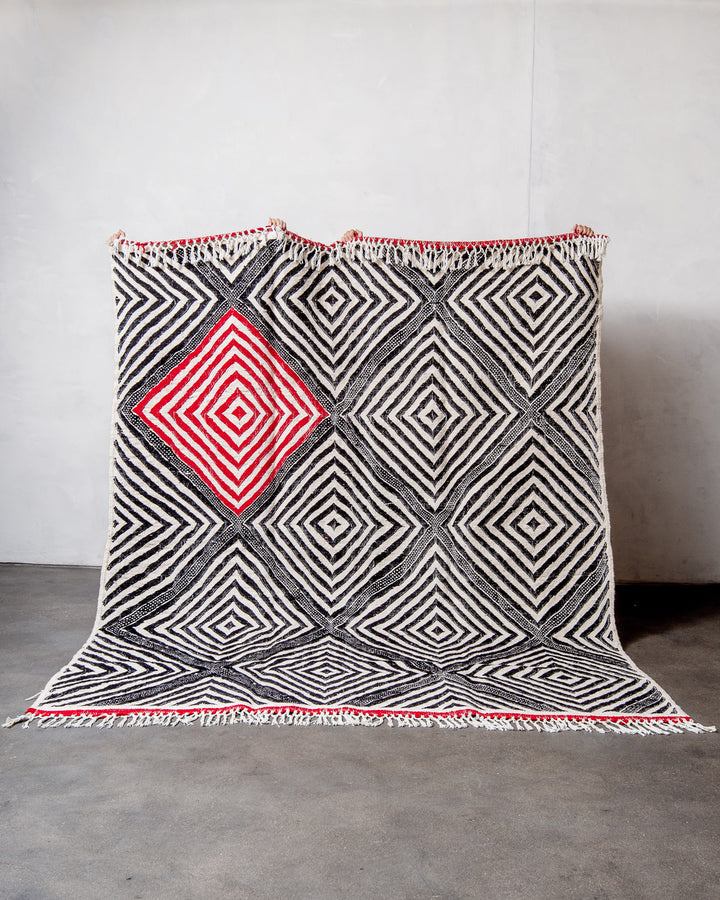Modern, designer, handcrafted Berber rug from Morocco. Vintage Kelim carpet with beautiful designs and robust flat weave out of wool.