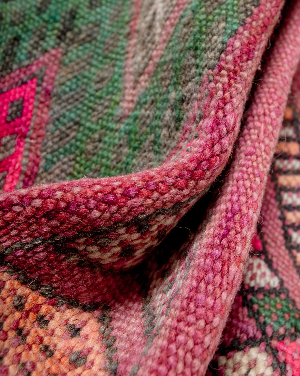 Modern, designer, handcrafted Berber rug from Morocco. Vintage Kelim carpet with beautiful designs and robust flat weave out of wool.