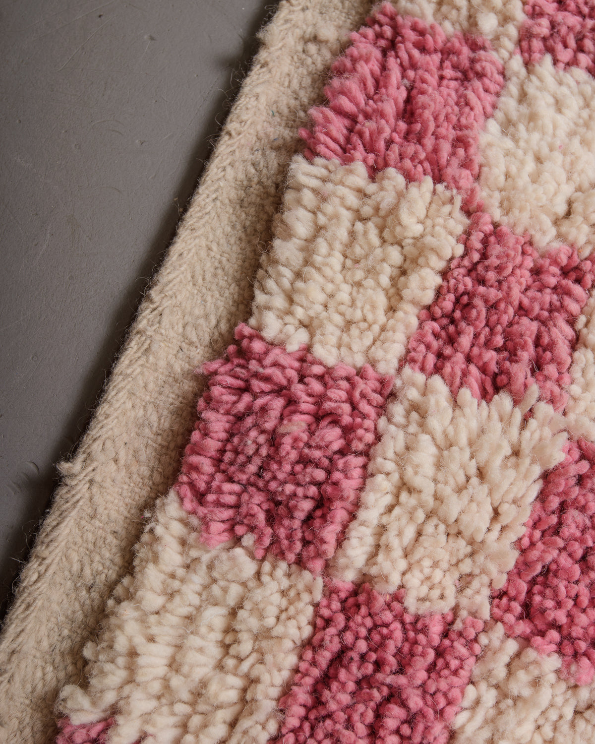 End of rug with woven edge.