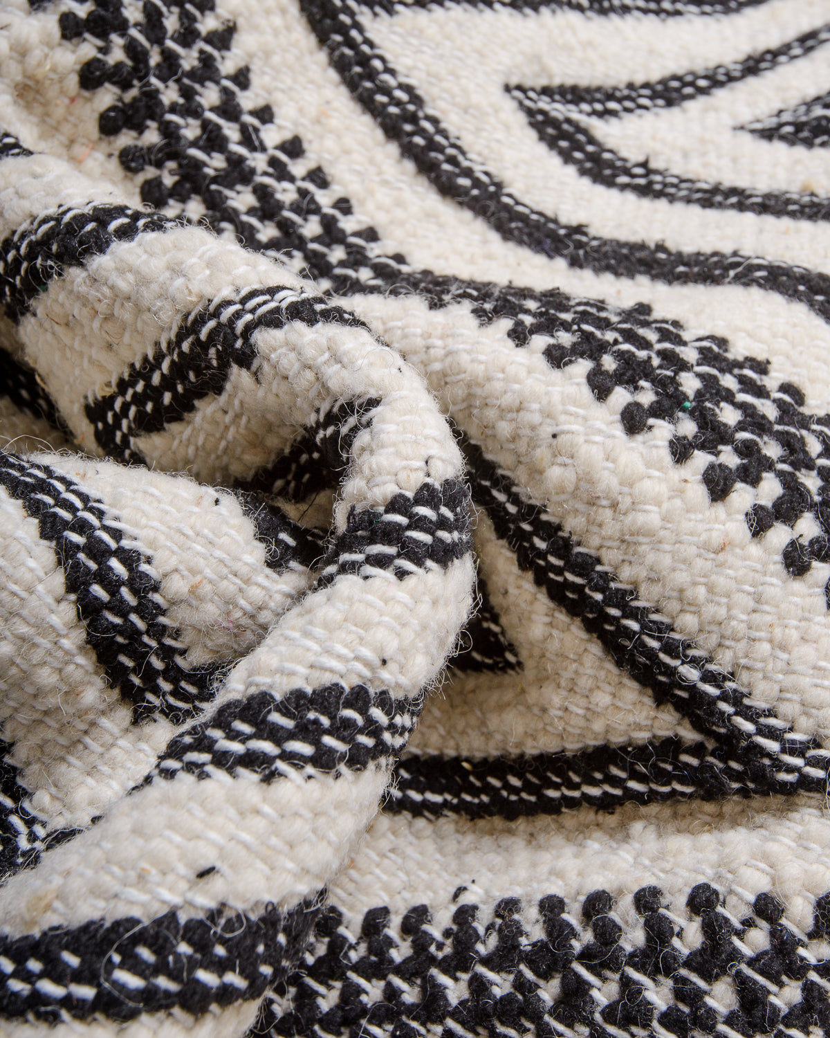 Detail of flat-woven wool of a kelim rug.
