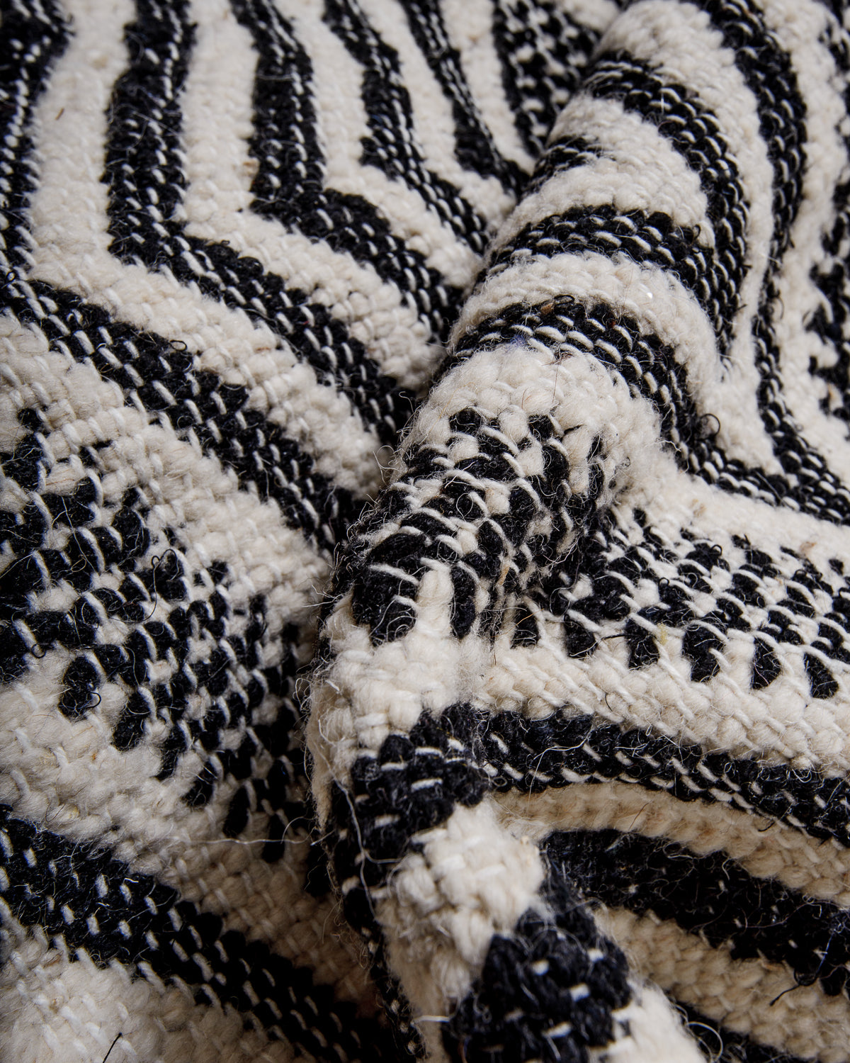 Detail of flat-woven wool of a kelim rug.