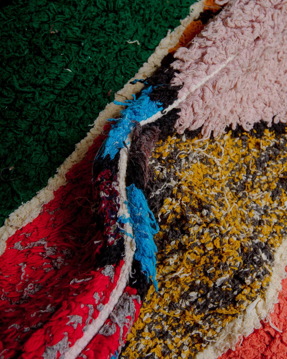 Detail of boucherouite rug