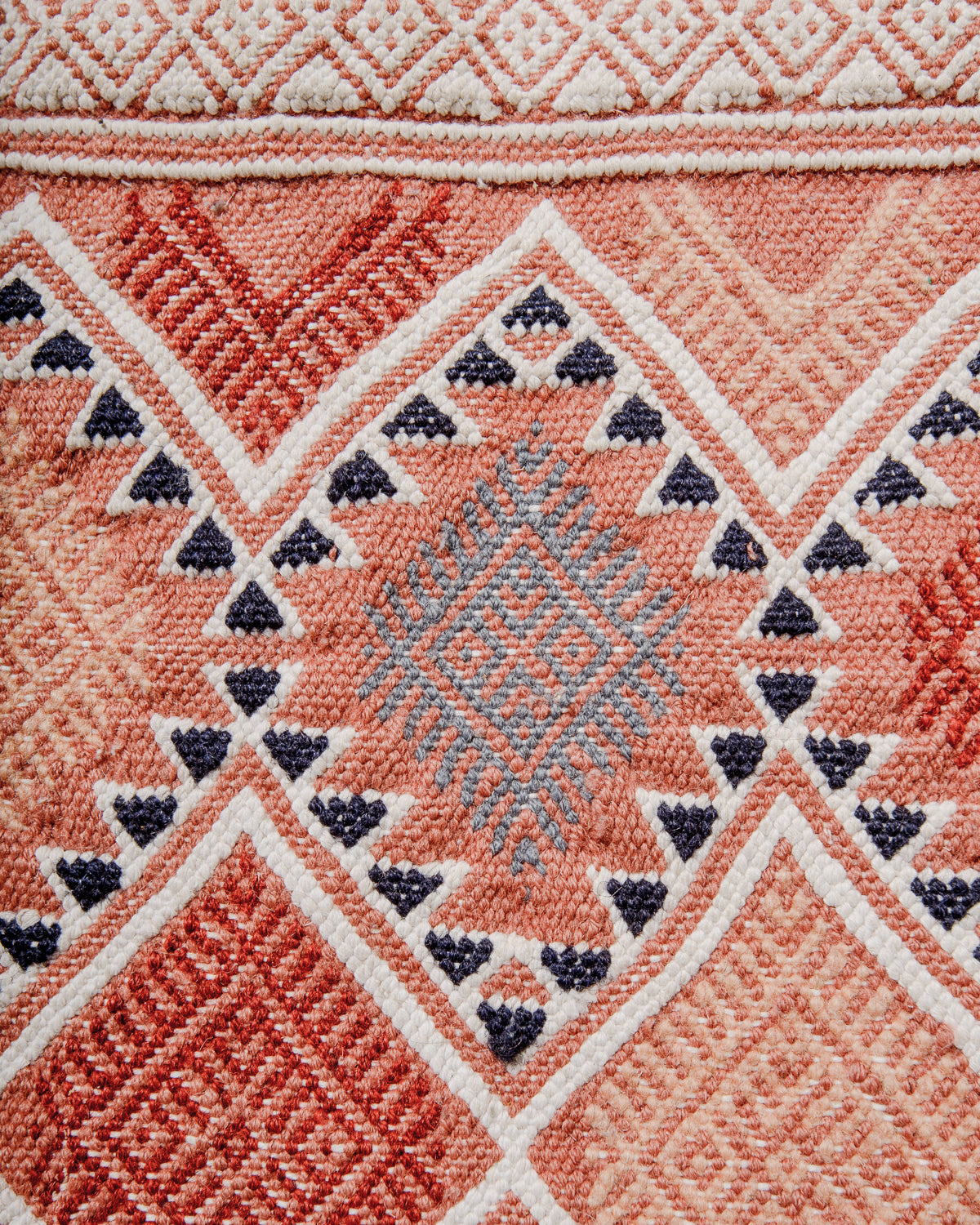 Texture of a flat-woven kelim rug. 