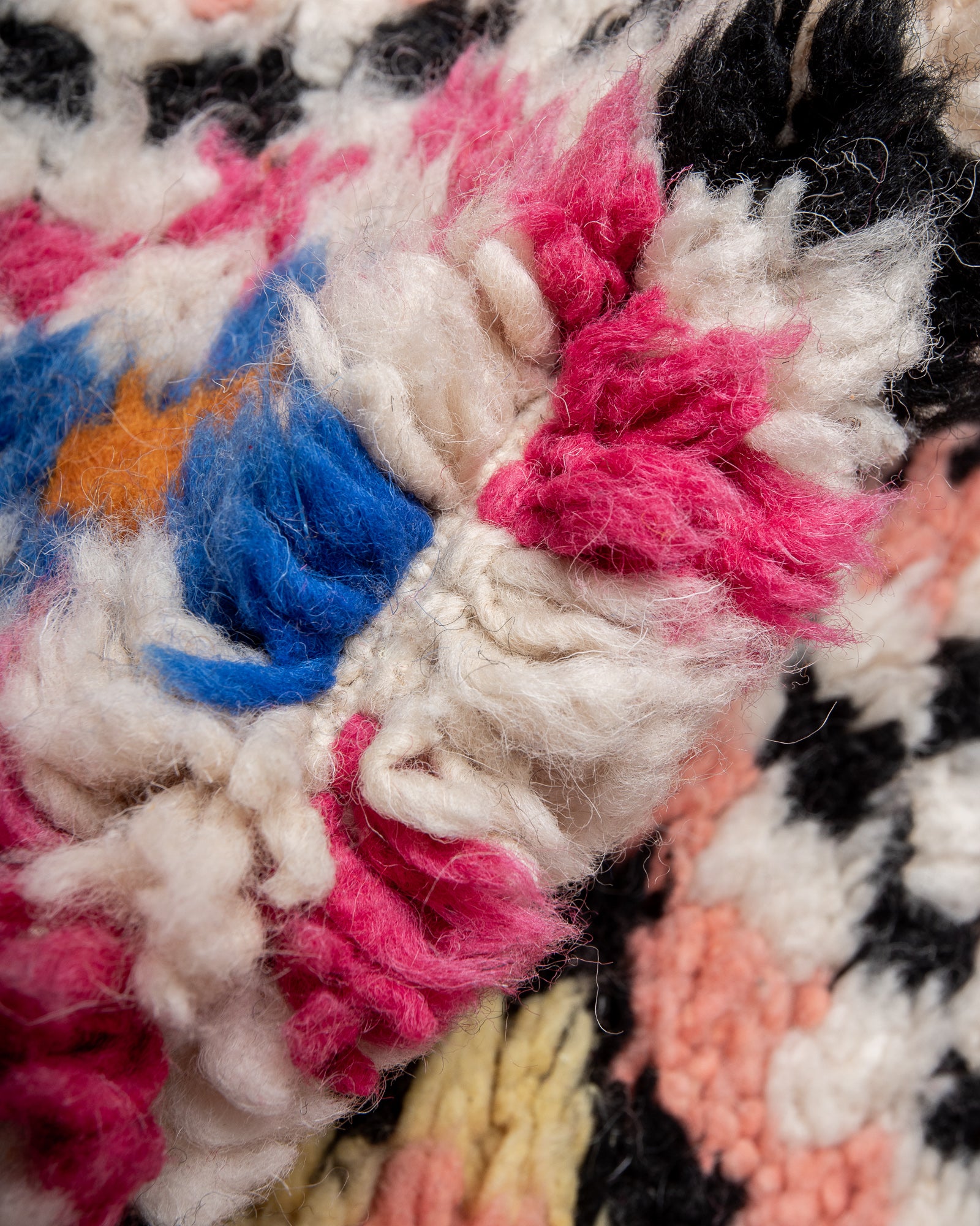 Modern designer handcrafted Berber runner rug from Morocco. Beniourain with beautiful colours and patterns.