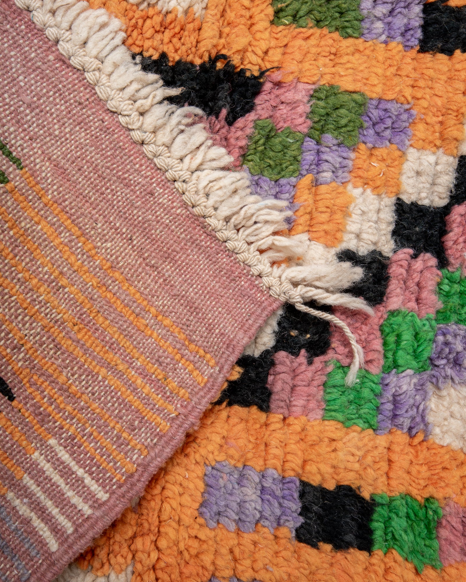 Modern designer handcrafted Berber runner rug from Morocco. Beniourain with beautiful colors and patterns.