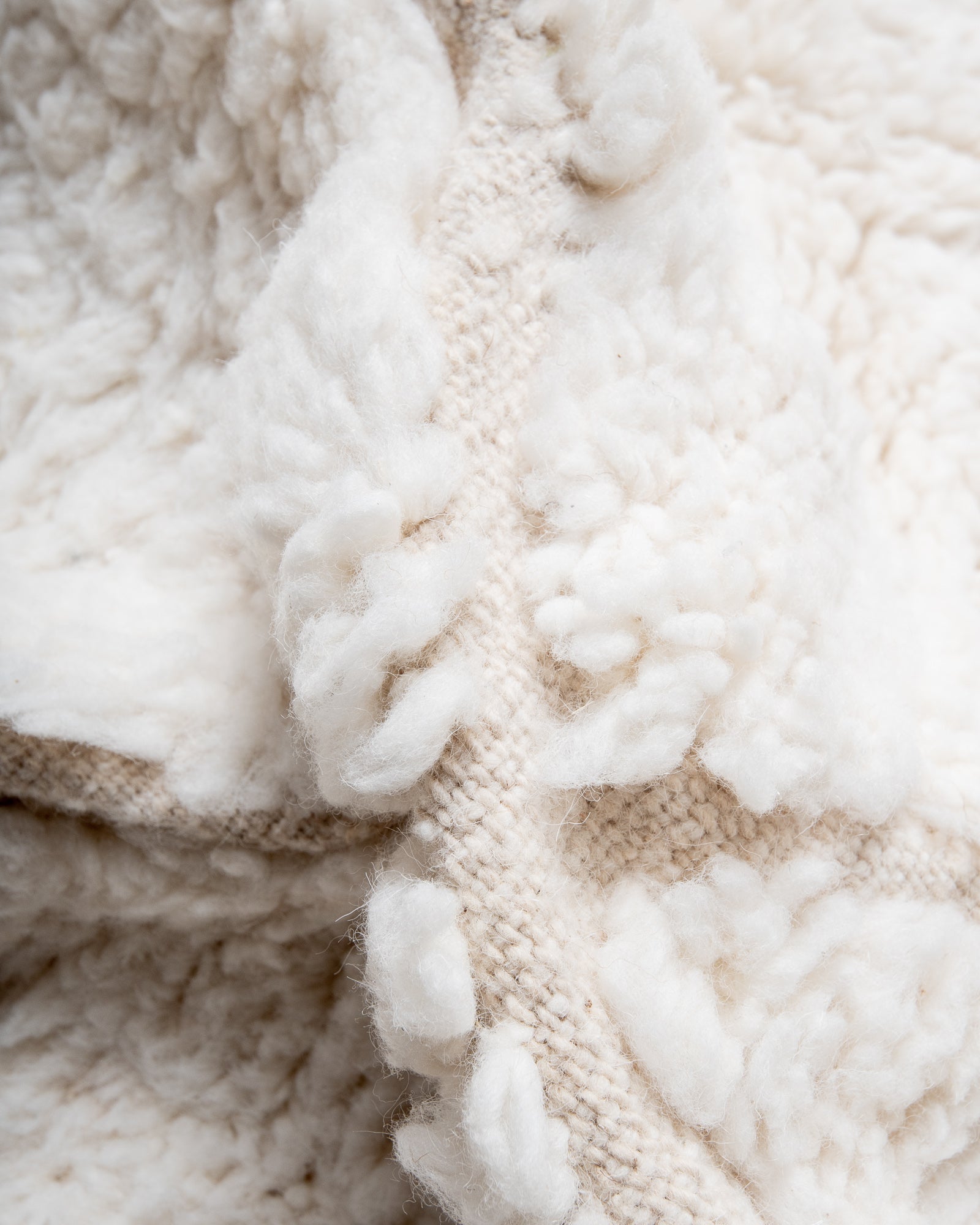 Modern, designer, handcrafted Berber rug from Morocco. Beniourain carpet with beautiful colours and patterns and fluffy wool texture. 