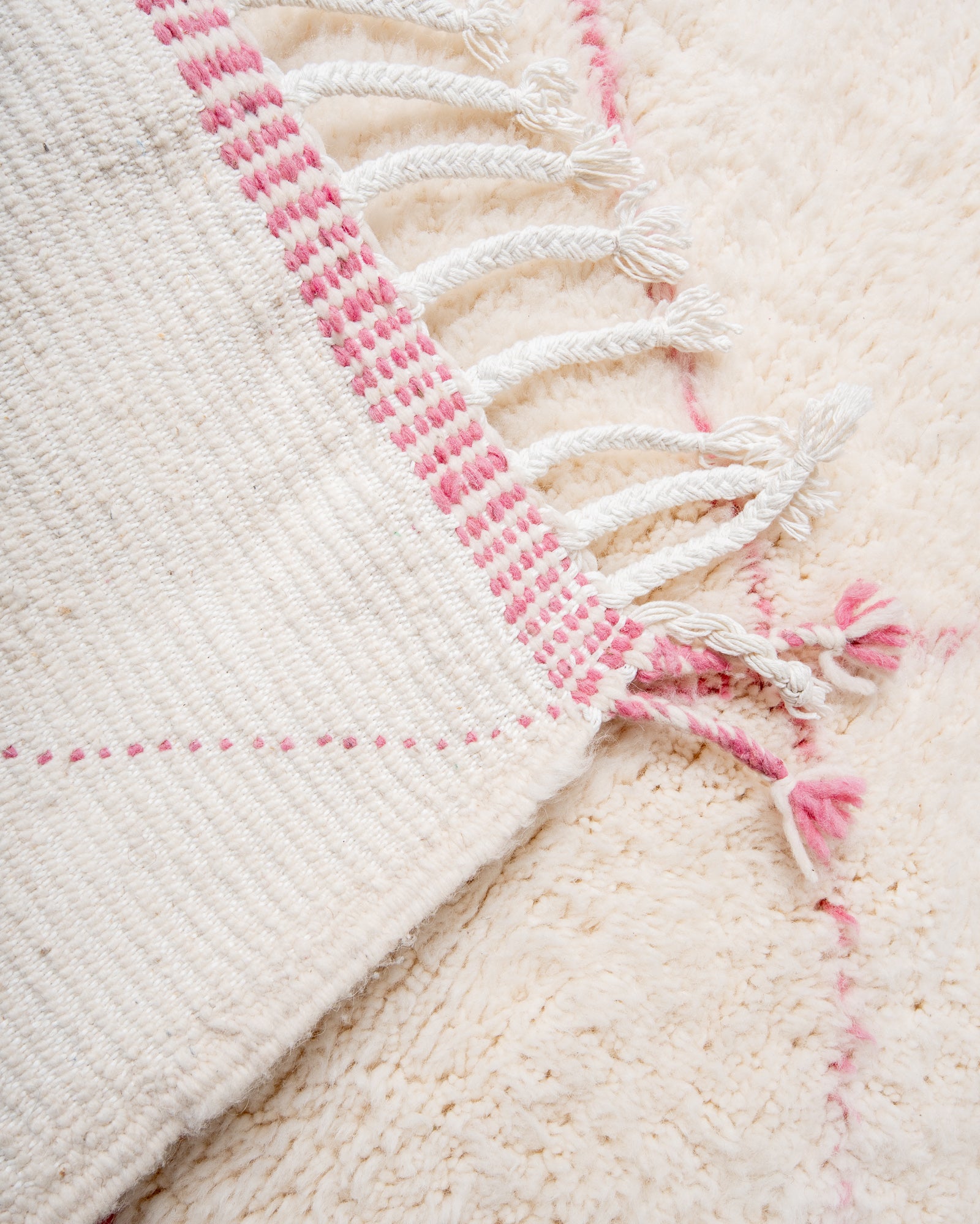 Modern, designer, handcrafted Berber rug from Morocco. Beniourain carpet with beautiful colours and patterns and fluffy wool texture. 