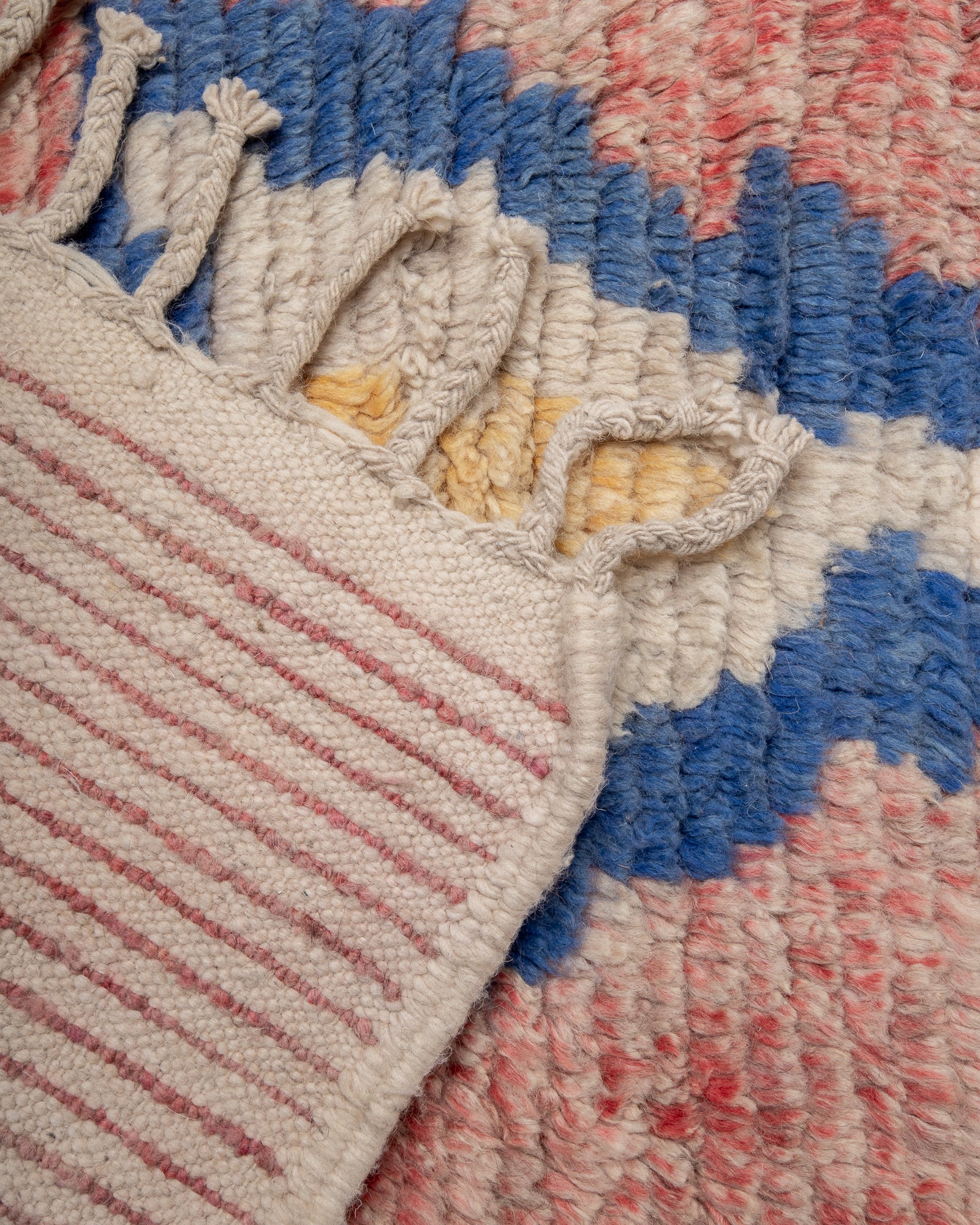 Modern designer handcrafted Berber runner rug from Morocco. Beniourain with beautiful colours and patterns.