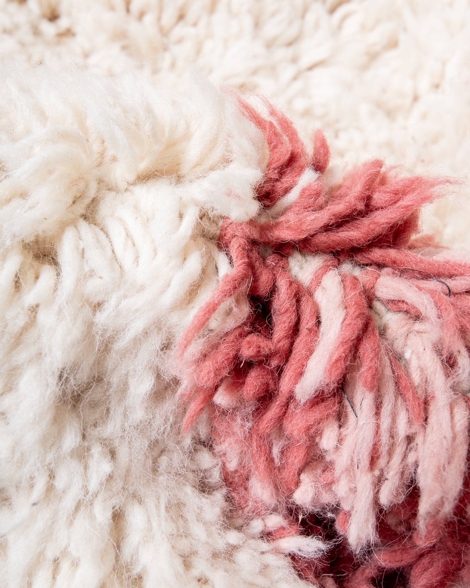 Modern, designer, handcrafted Berber rug from Morocco. Beniourain carpet with minimalist design, natural wool pile and a fluffy texture.