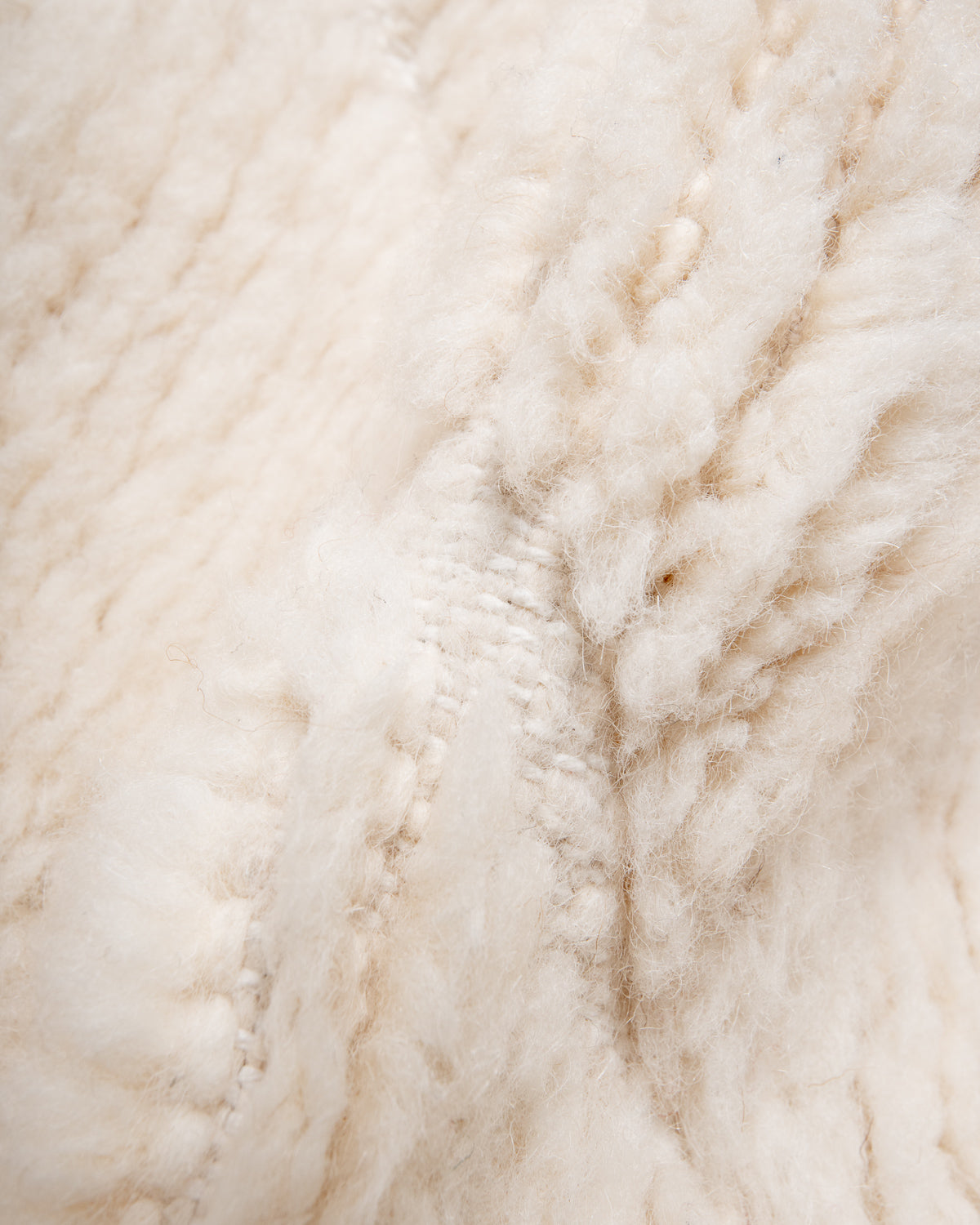 Modern, designer, handcrafted Berber rug from Morocco. Beniourain carpet with minimalist design, natural wool pile and a fluffy texture.