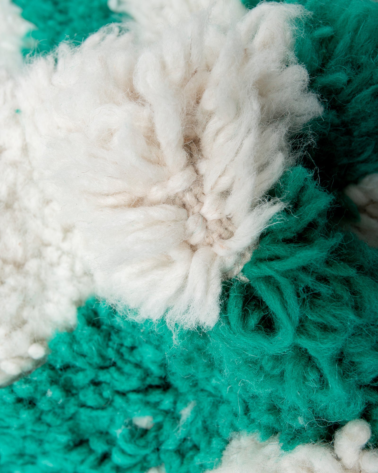 Modern, designer, handcrafted Berber rug from Morocco. Beniourain carpet with beautiful colours and patterns and fluffy wool texture. 