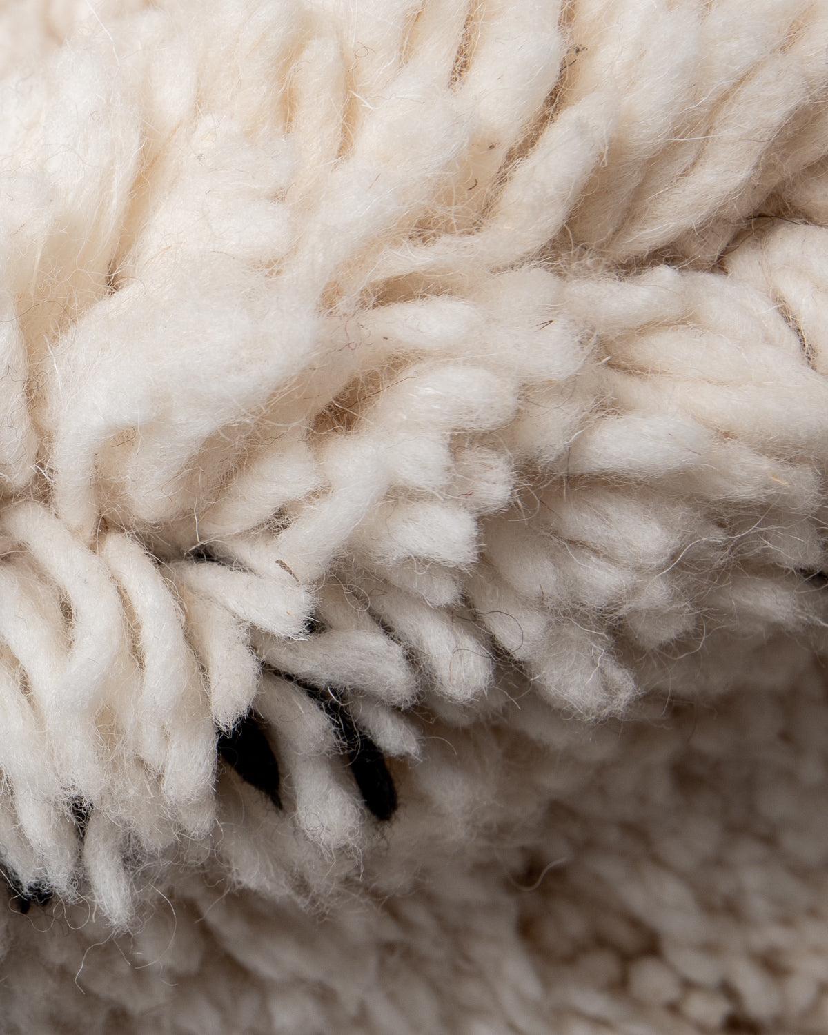 Modern, designer, handcrafted Berber rug from Morocco. Beniourain carpet with beautiful colours and patterns and fluffy wool texture.