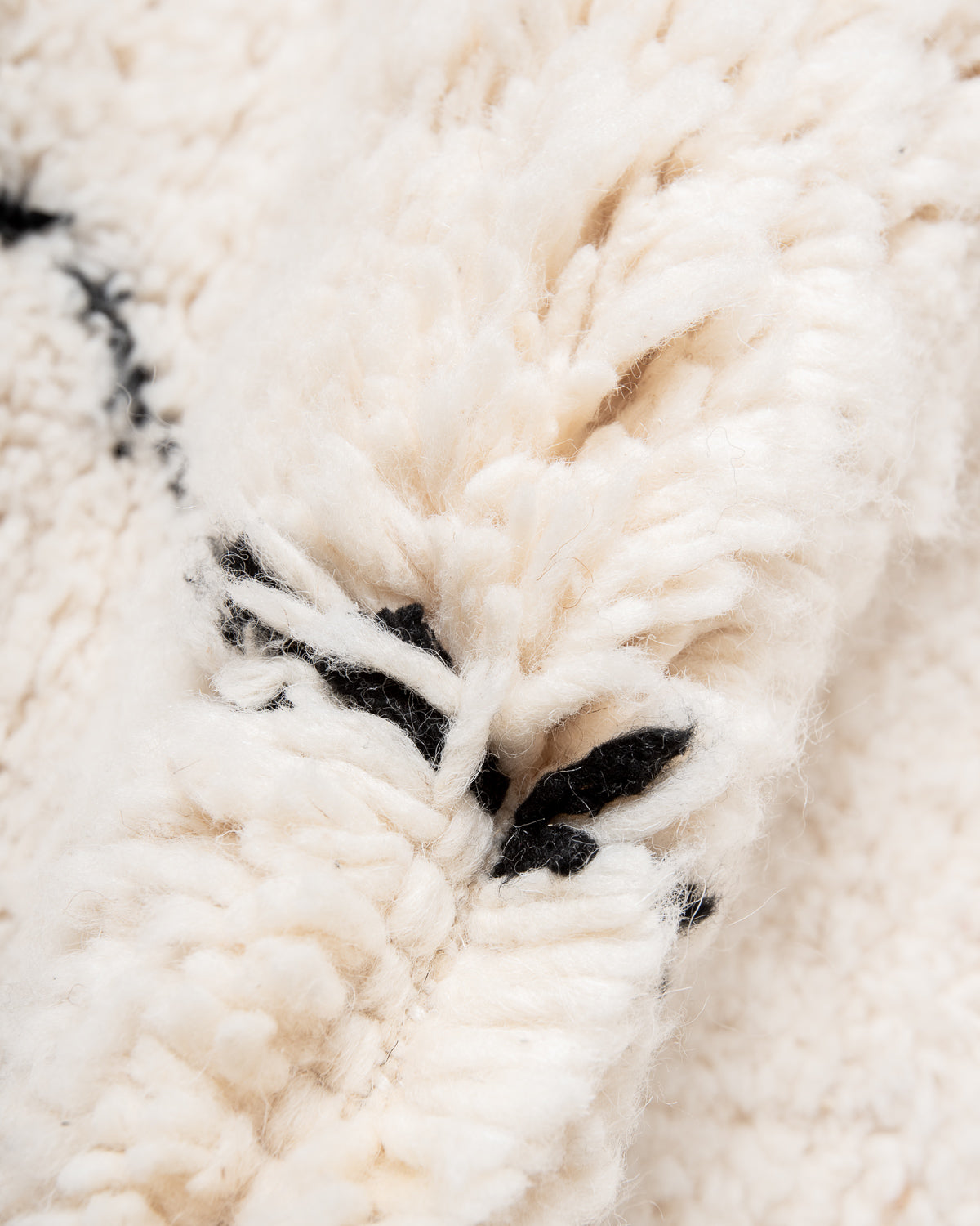 Modern, designer, handcrafted Berber rug from Morocco. Beniourain carpet with minimalist design, natural wool pile and a fluffy texture.