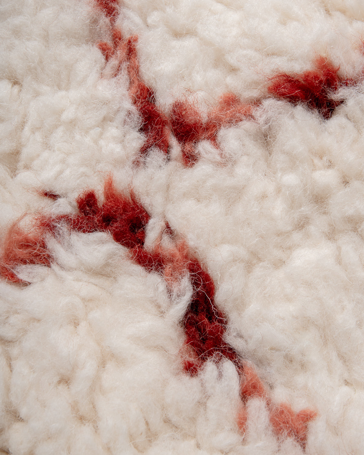 Modern, designer, handcrafted Berber rug from Morocco. Beniourain carpet with beautiful colours and patterns and fluffy wool texture.