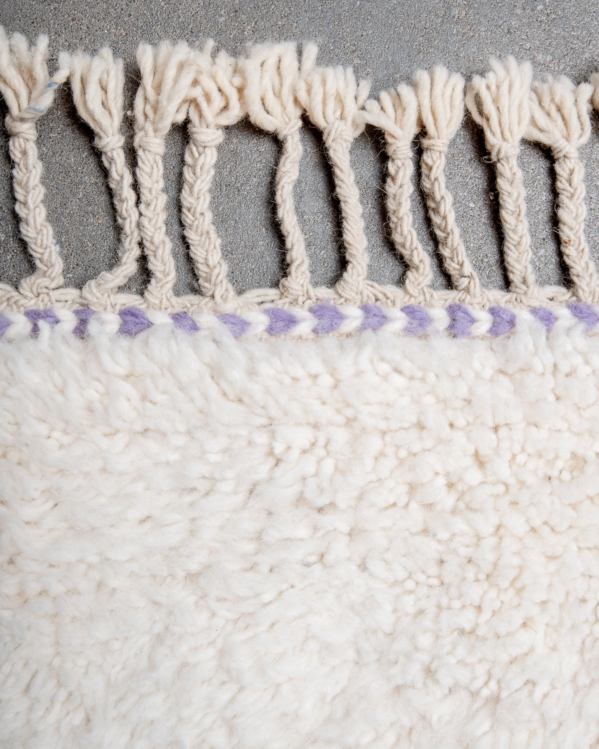 Modern, designer, handcrafted Berber rug from Morocco. Beniourain carpet with beautiful colours and patterns and fluffy wool texture.