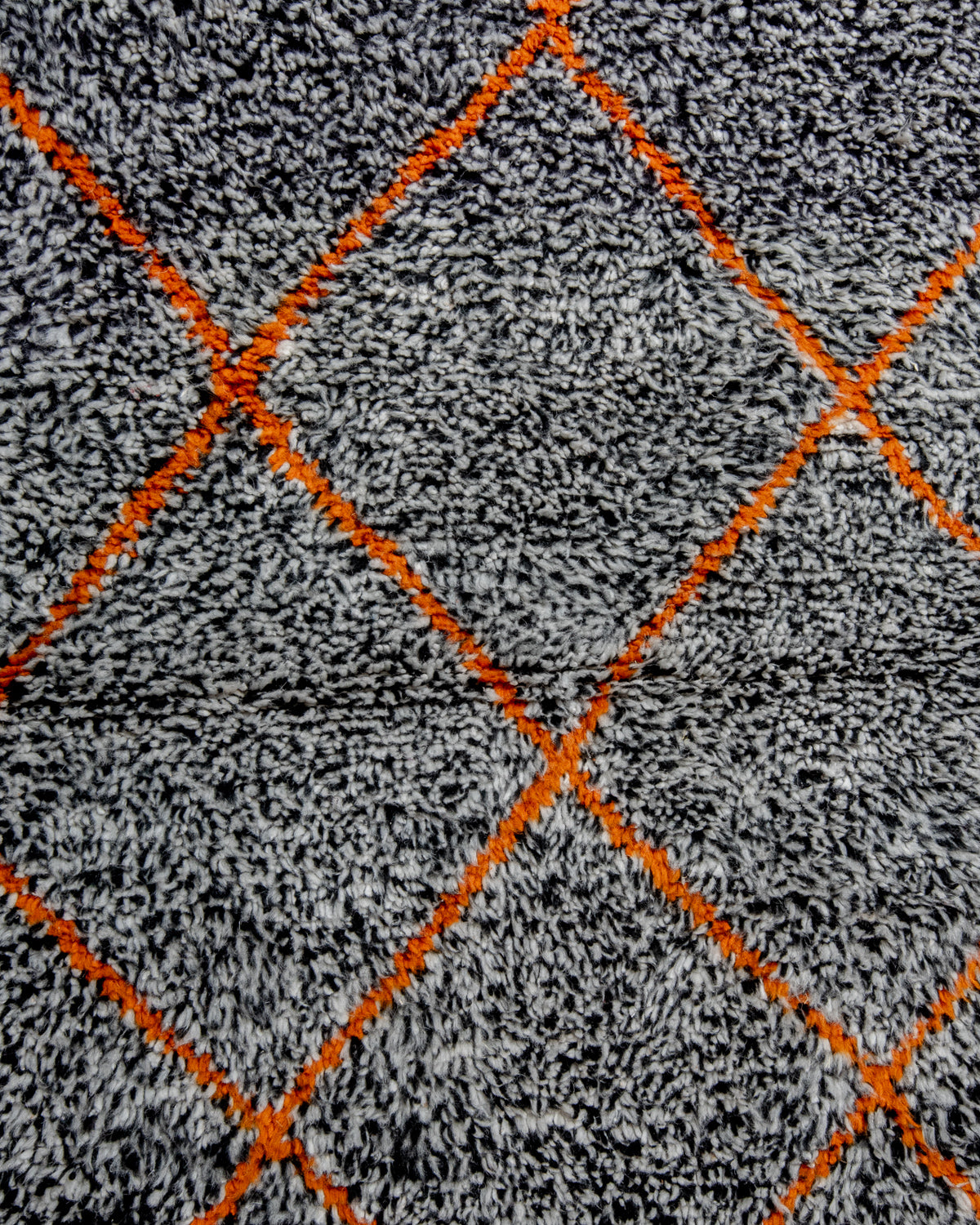 Modern, designer, handcrafted Berber rug from Morocco. Beniourain carpet with beautiful colours and patterns and fluffy wool texture.