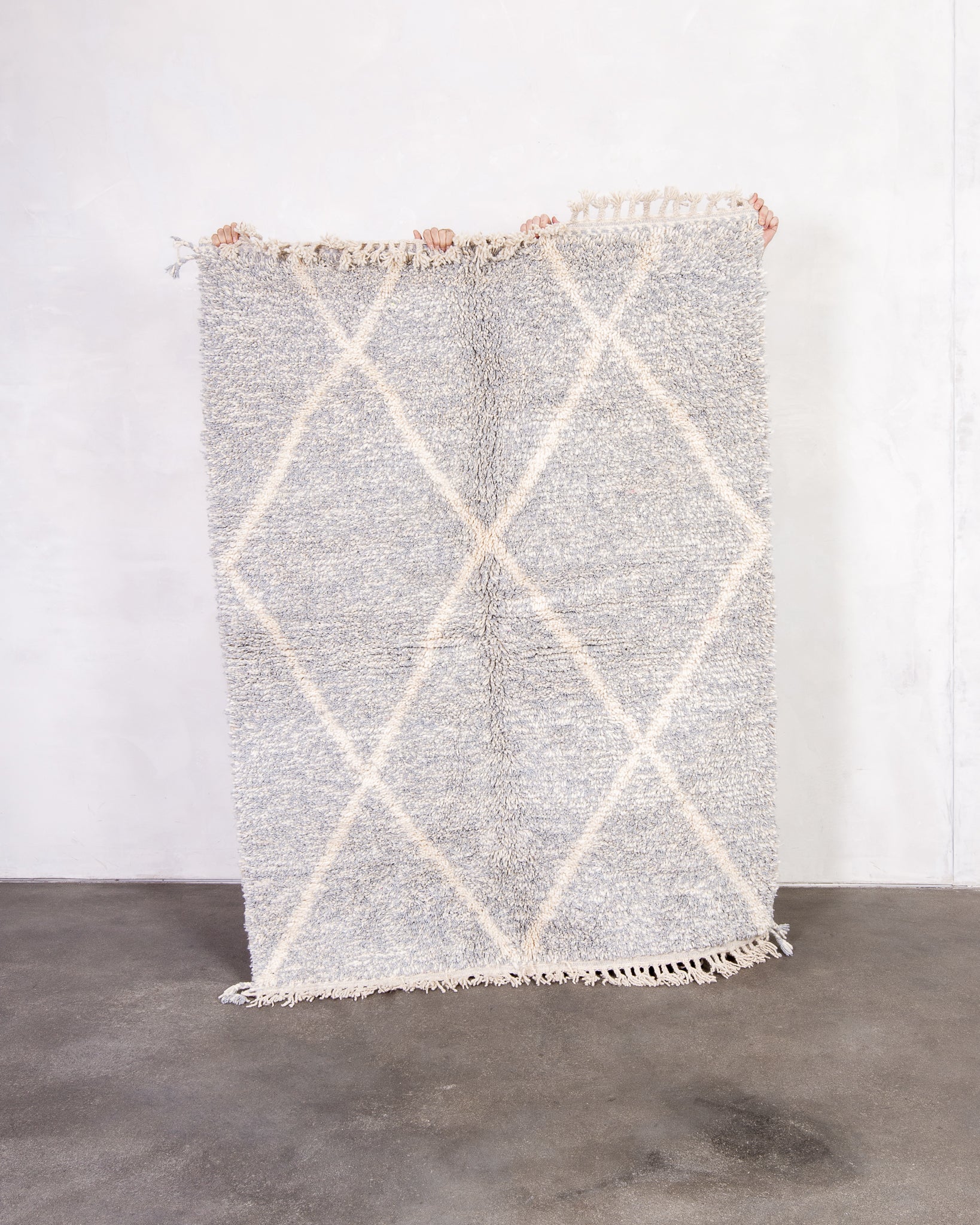 Modern designer handcrafted Berber rug from morocco Beniourain with beautiful colors and patterns