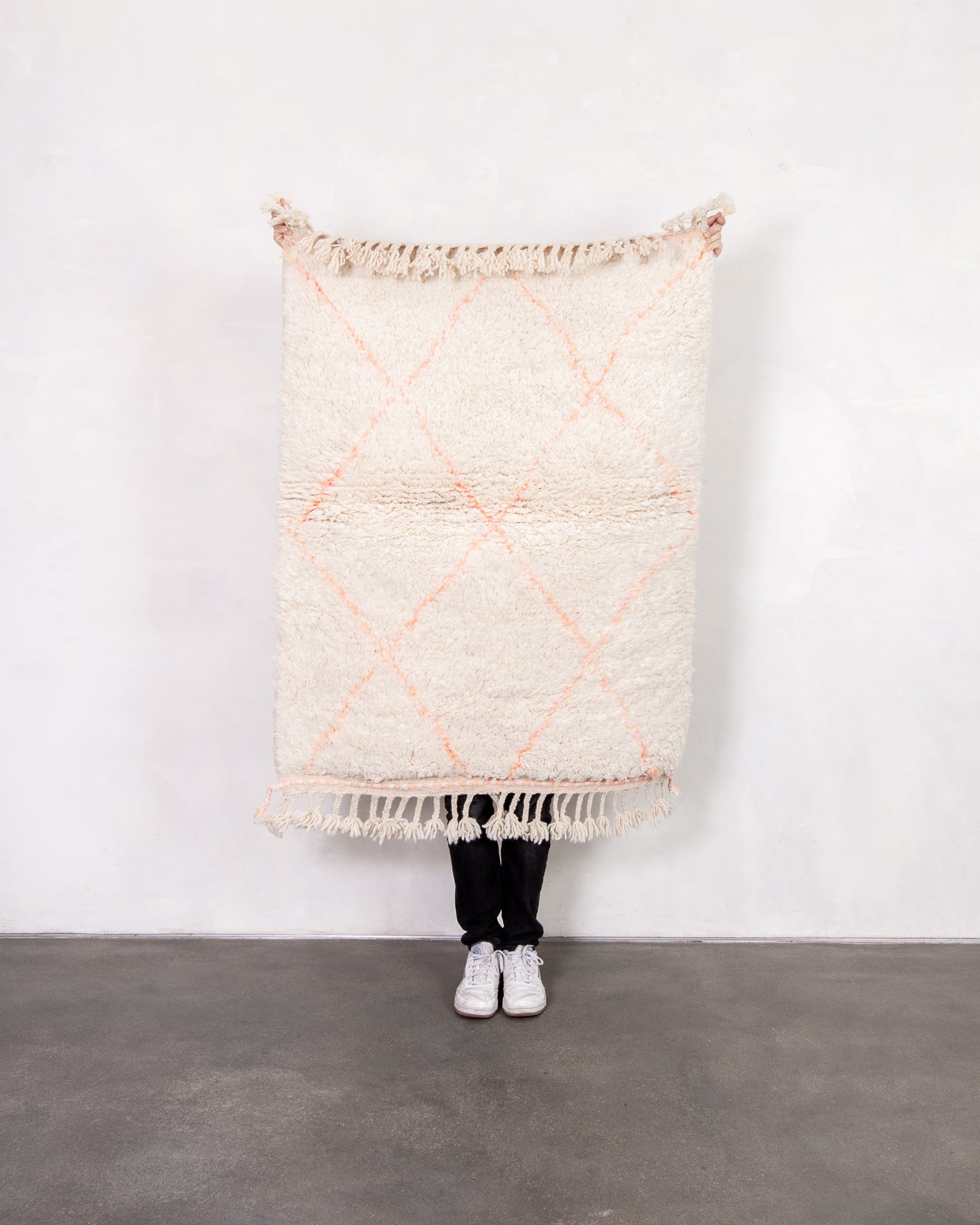 Modern designer handcrafted Berber rug from morocco Beniourain with beautiful colors and patterns