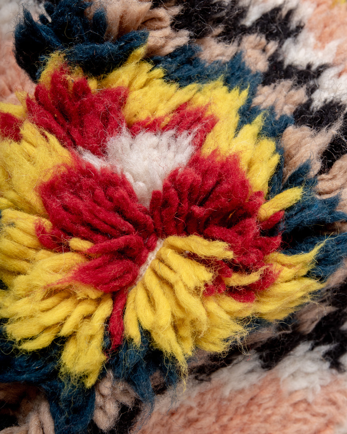 Modern, designer, handcrafted Berber runner rug from Morocco. Beniourain carpet with beautiful colours and patterns and fluffy wool texture.