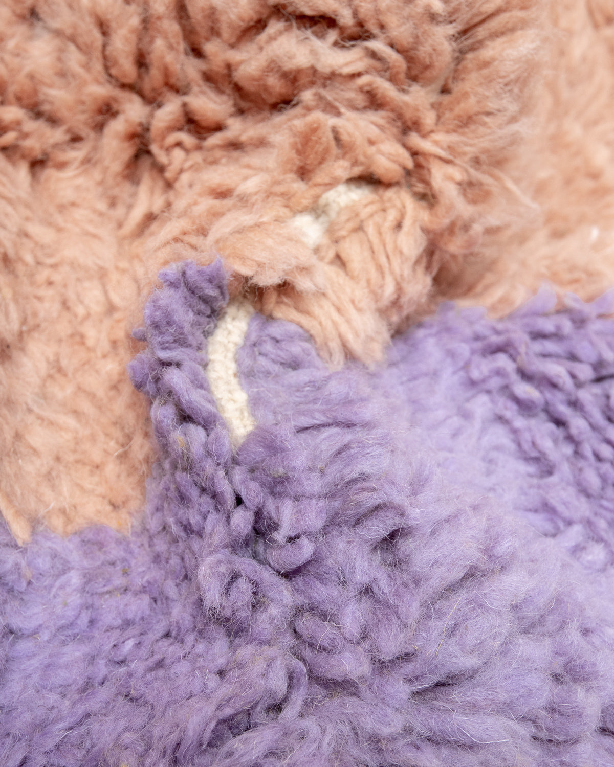 Modern, designer, handcrafted Berber rug from Morocco. Beniourain carpet with beautiful colours and patterns and fluffy wool texture. 