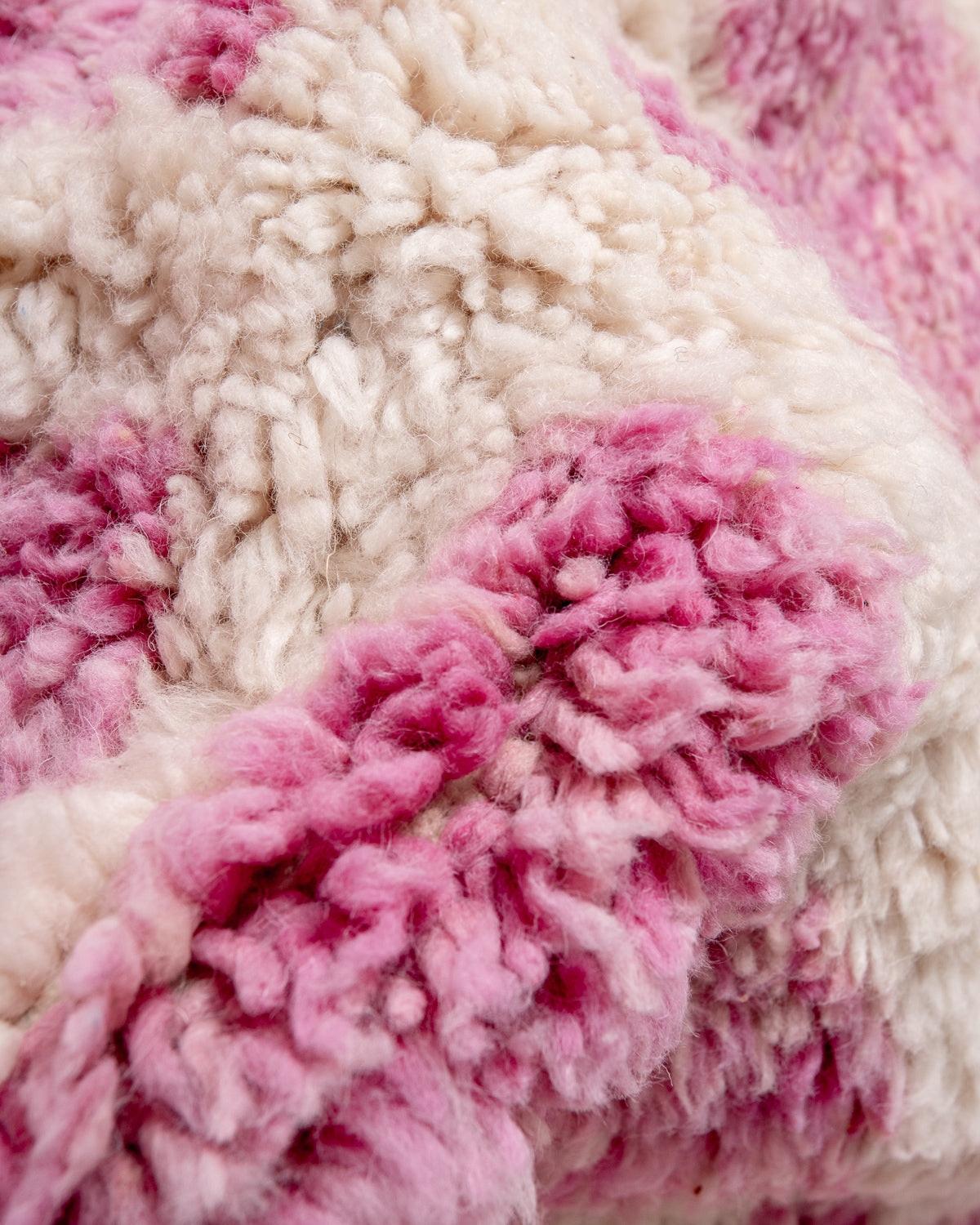 Modern, designer, handcrafted Berber rug from Morocco. Beniourain carpet with beautiful colours and patterns and fluffy wool texture.