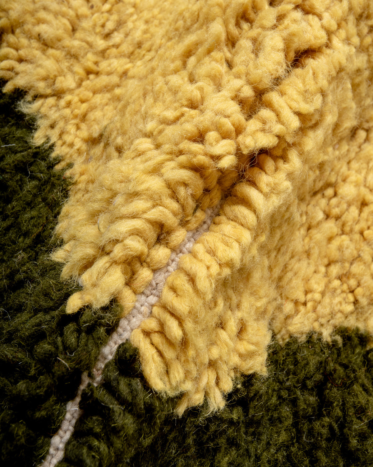 Modern, designer, handcrafted Berber rug from Morocco. Beniourain carpet with beautiful colours and patterns and fluffy wool texture. 