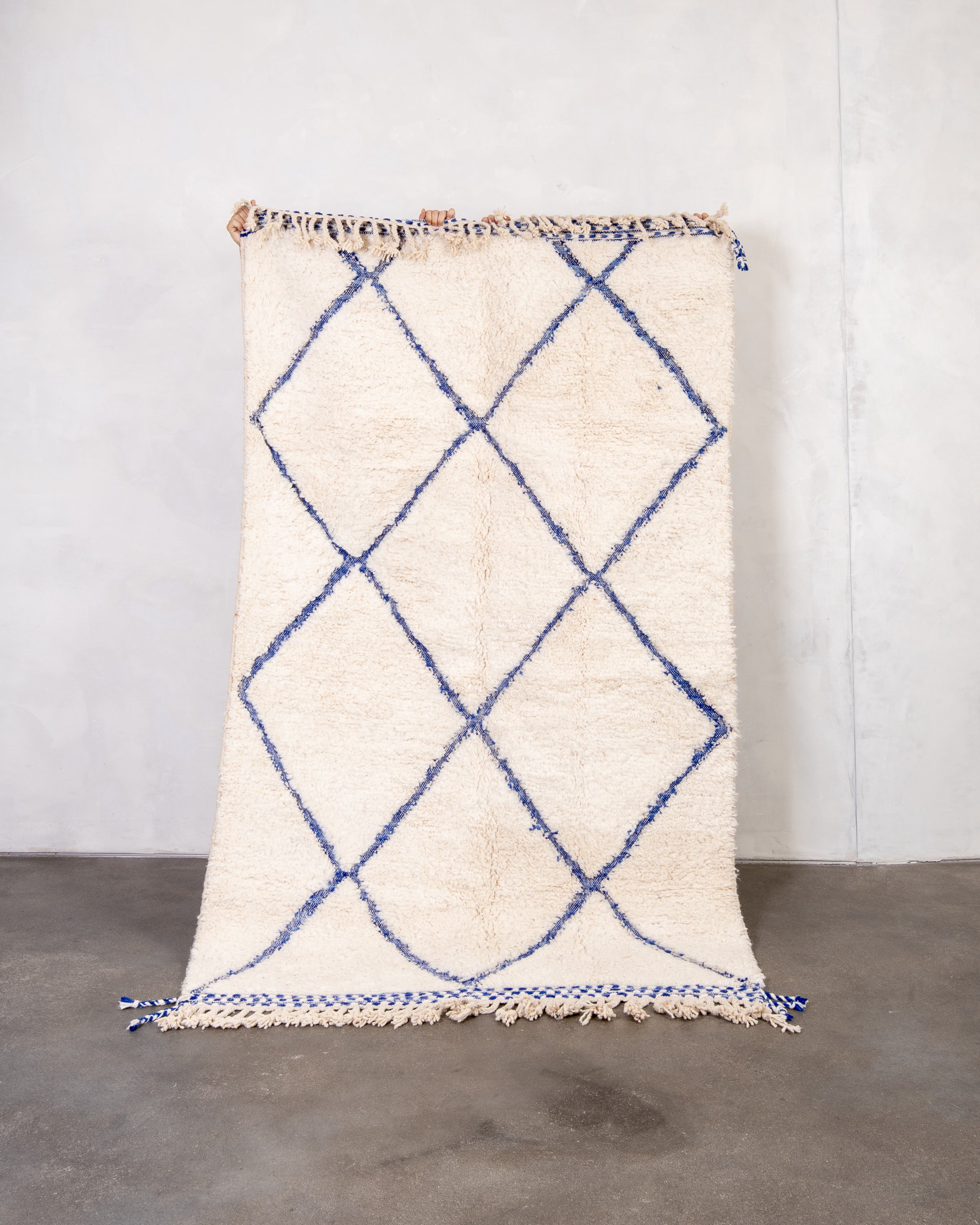 Modern designer handcrafted Berber rug from morocco Beniourain with beautiful colors and patterns