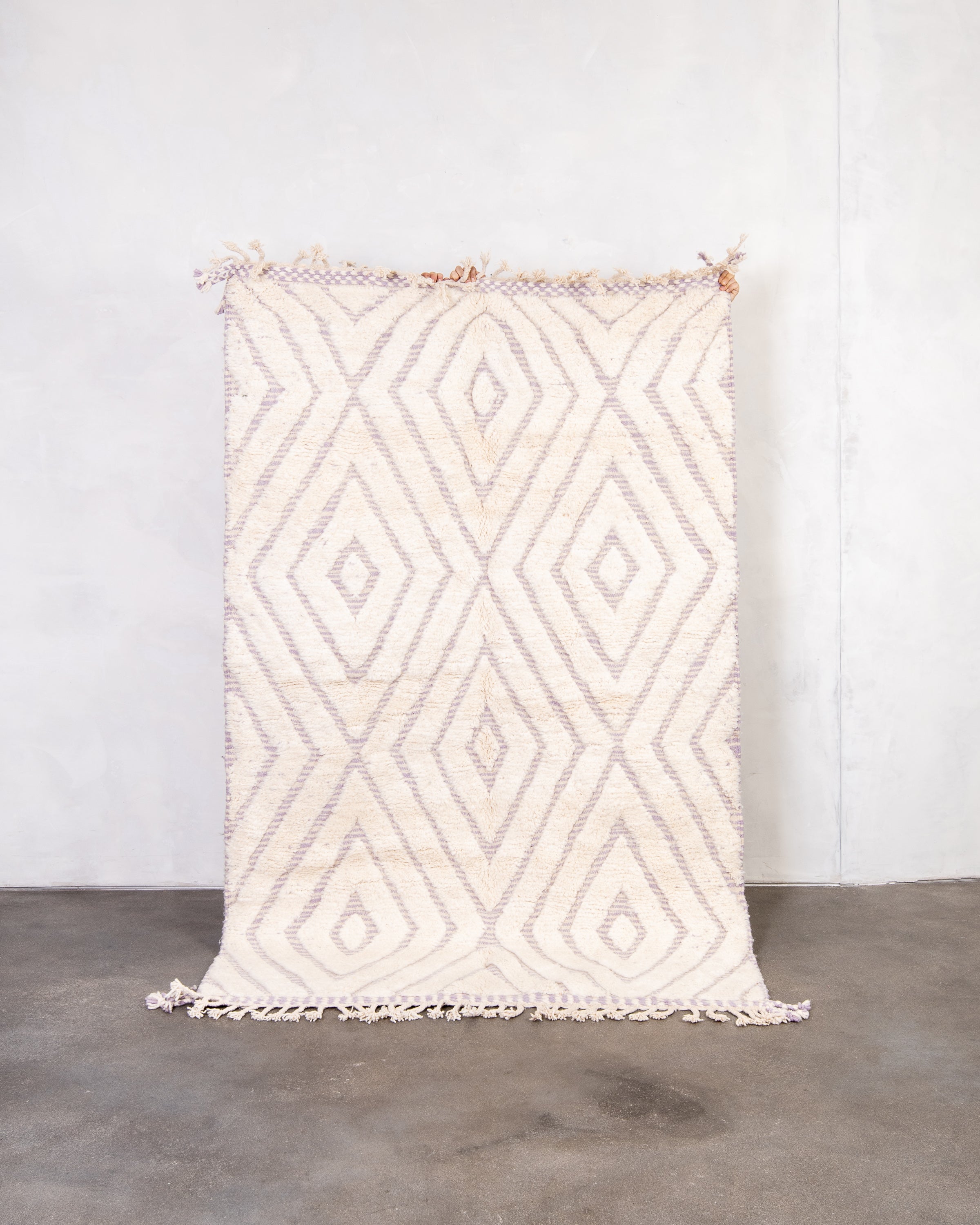 Modern designer handcrafted Berber rug from morocco Beniourain with beautiful colors and patterns