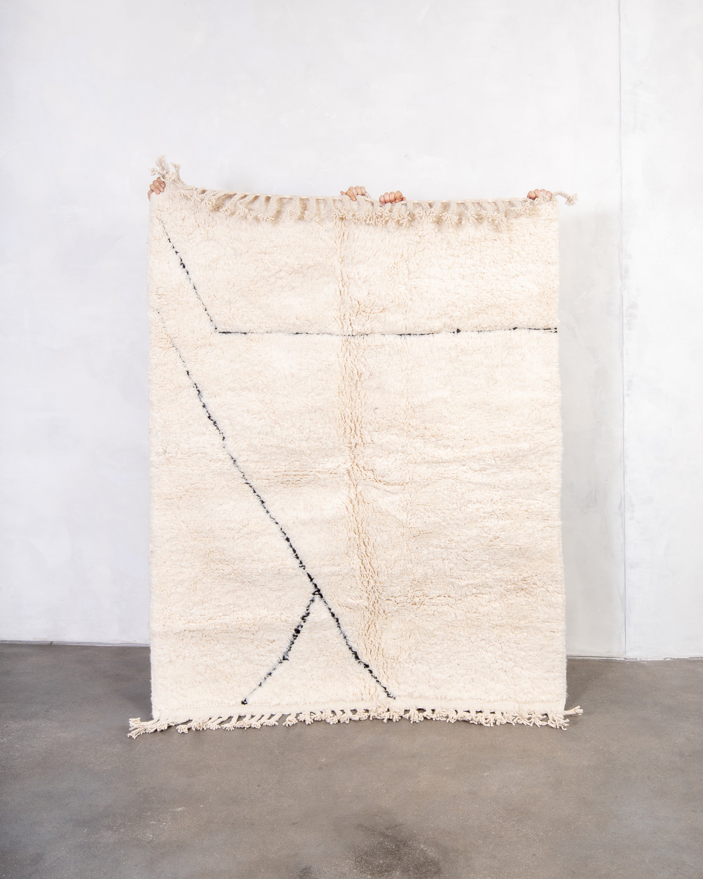 Modern designer handcrafted Berber rug from morocco Beniourain with beautiful colors and patterns