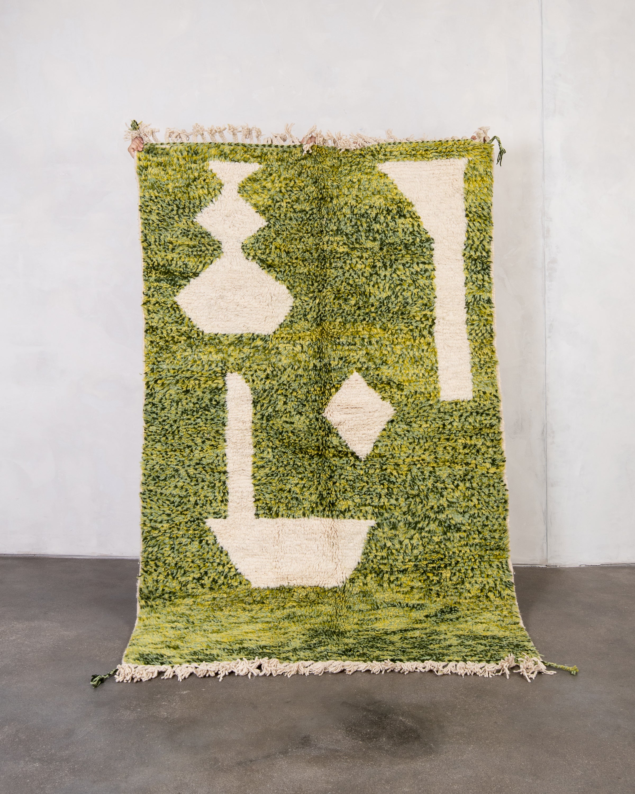 Modern designer handcrafted Berber rug from morocco Beniourain with beautiful colors and patterns