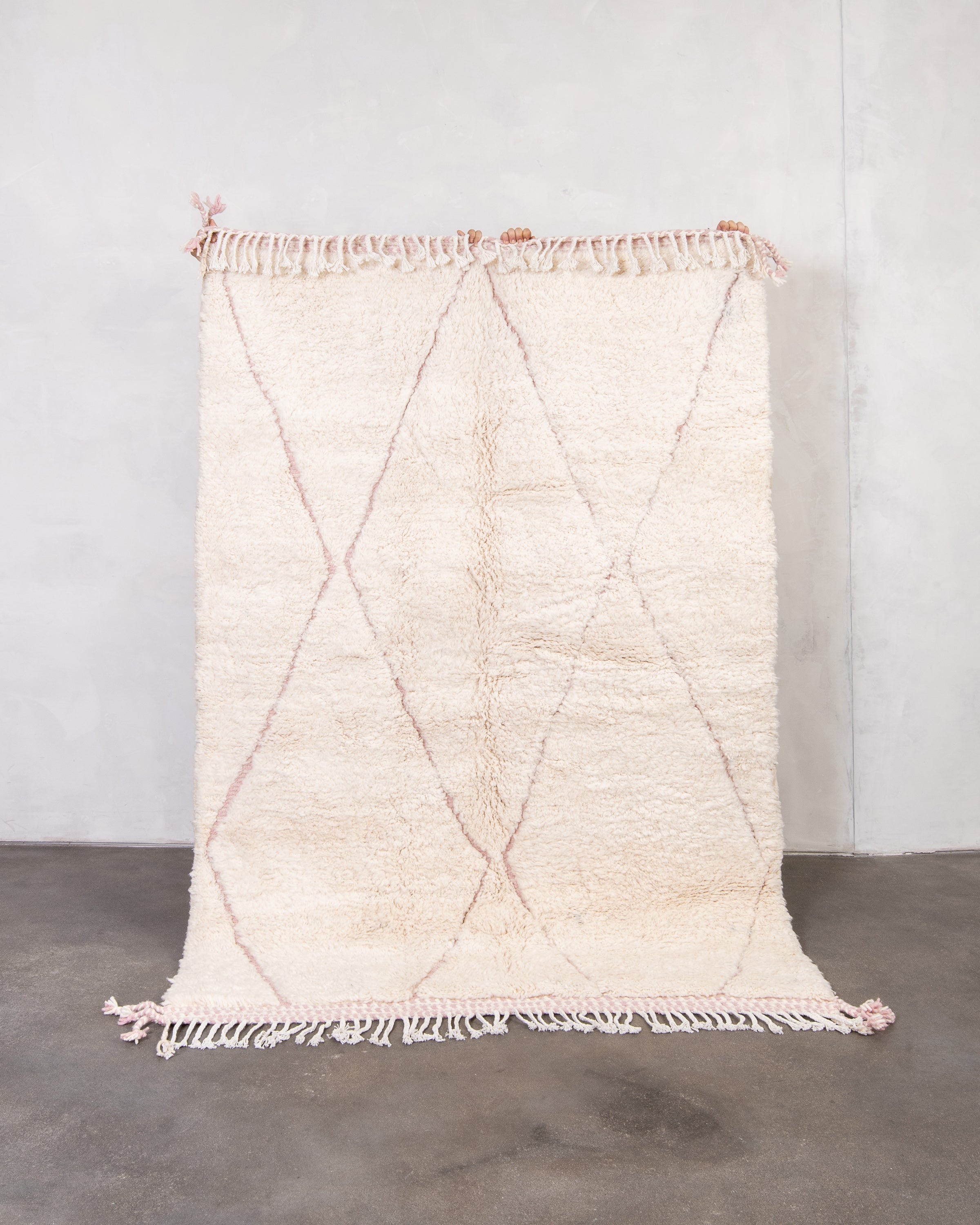 Modern designer handcrafted Berber rug from morocco Beniourain with beautiful colors and patterns