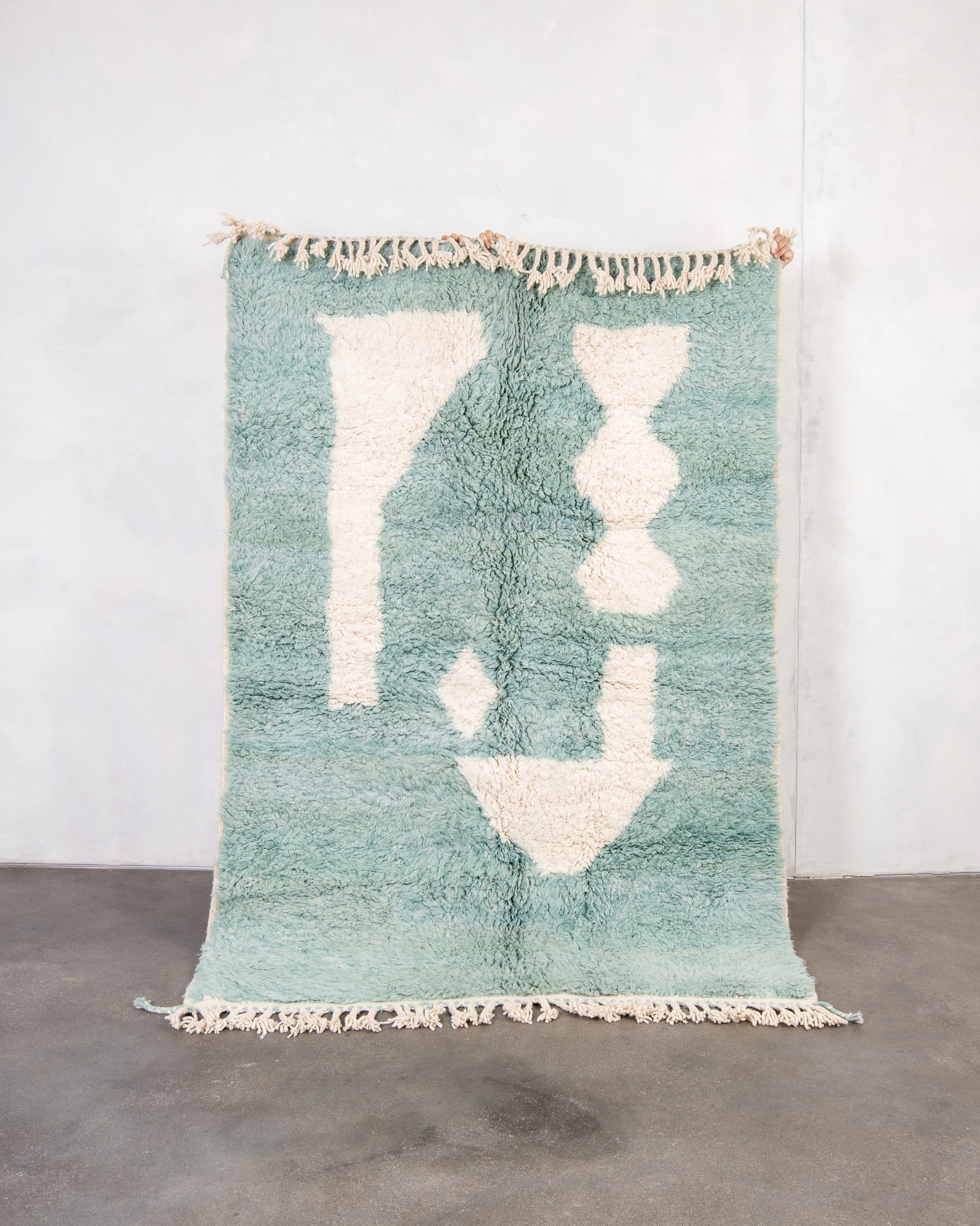 Modern designer handcrafted Berber rug from morocco Beniourain with beautiful colors and patterns