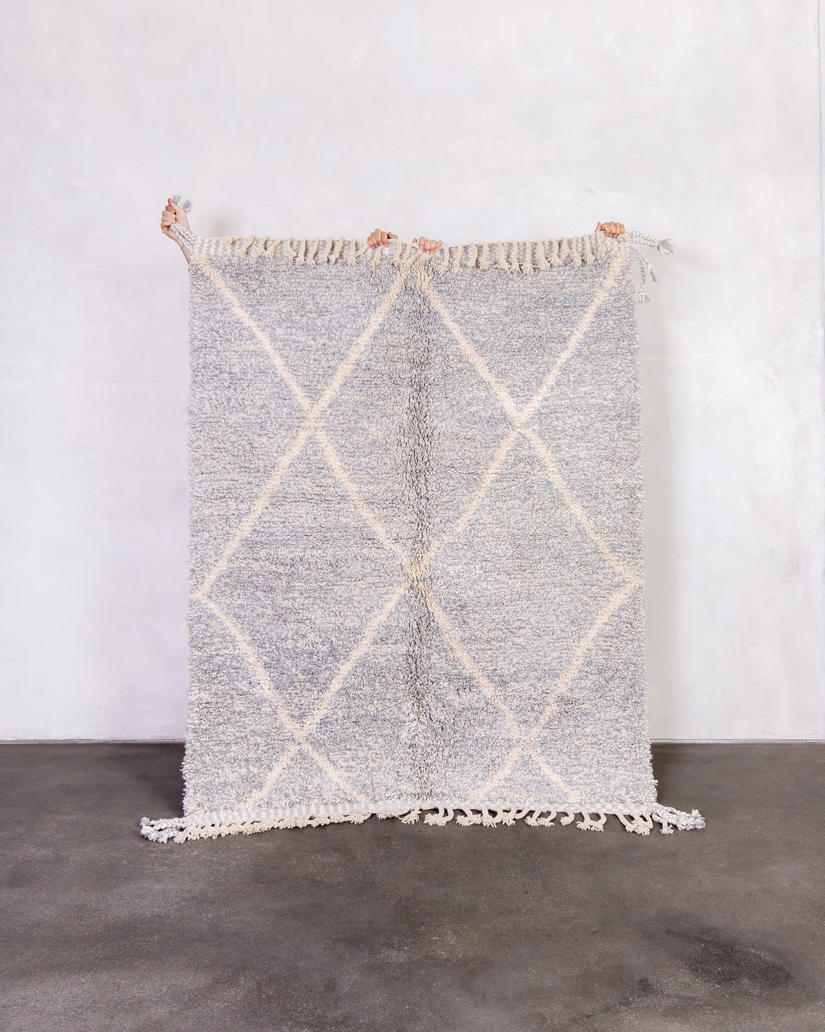 Modern designer handcrafted Berber rug from morocco Beniourain with beautiful colors and patterns