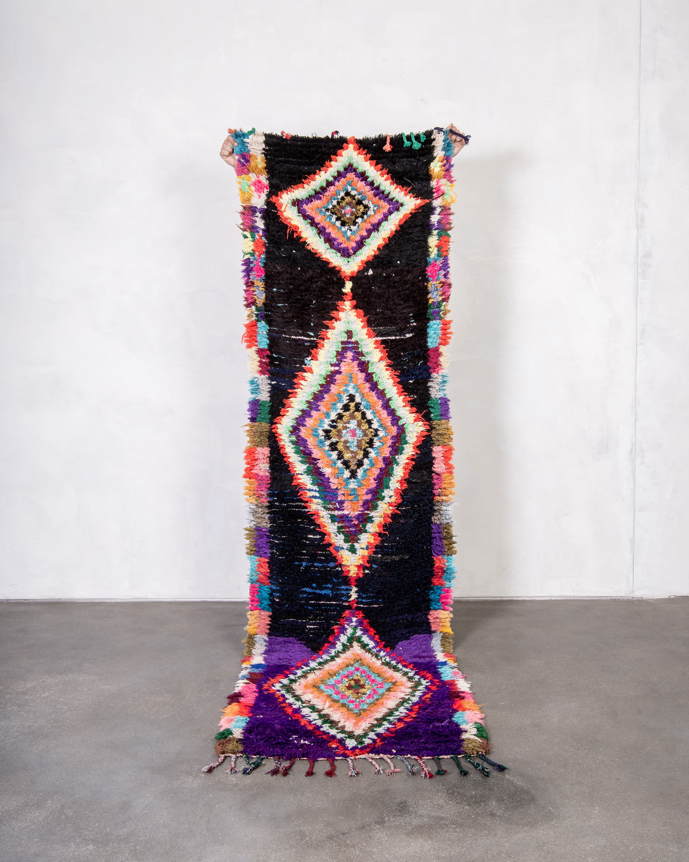 Modern designer handcrafted Berber rug from morocco Beniourain with beautiful colors and patterns